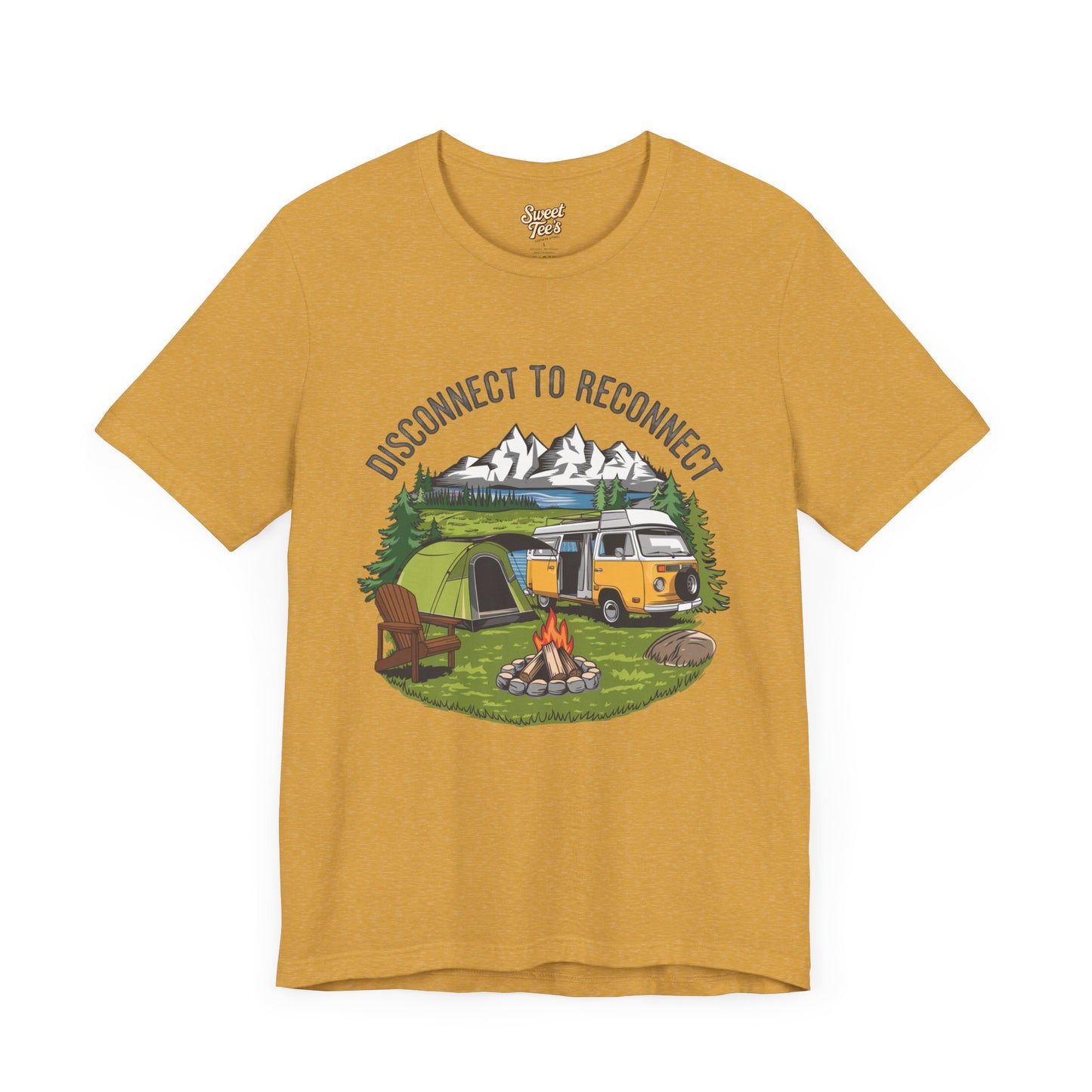 Disconnect to Reconnect Camping Tee - Unisex Jersey Short Sleeve Shirt