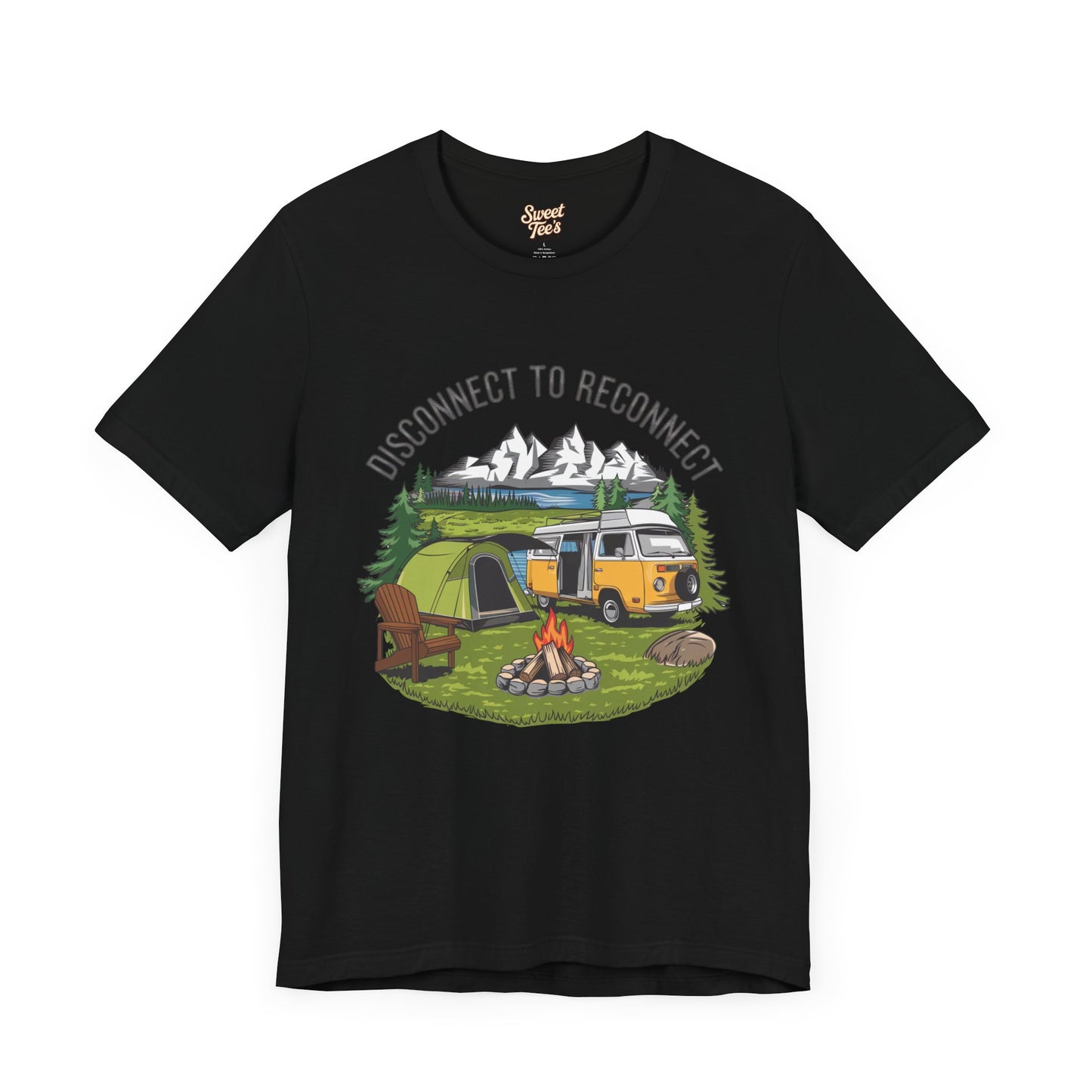 Disconnect to Reconnect Camping Tee - Unisex Jersey Short Sleeve Shirt