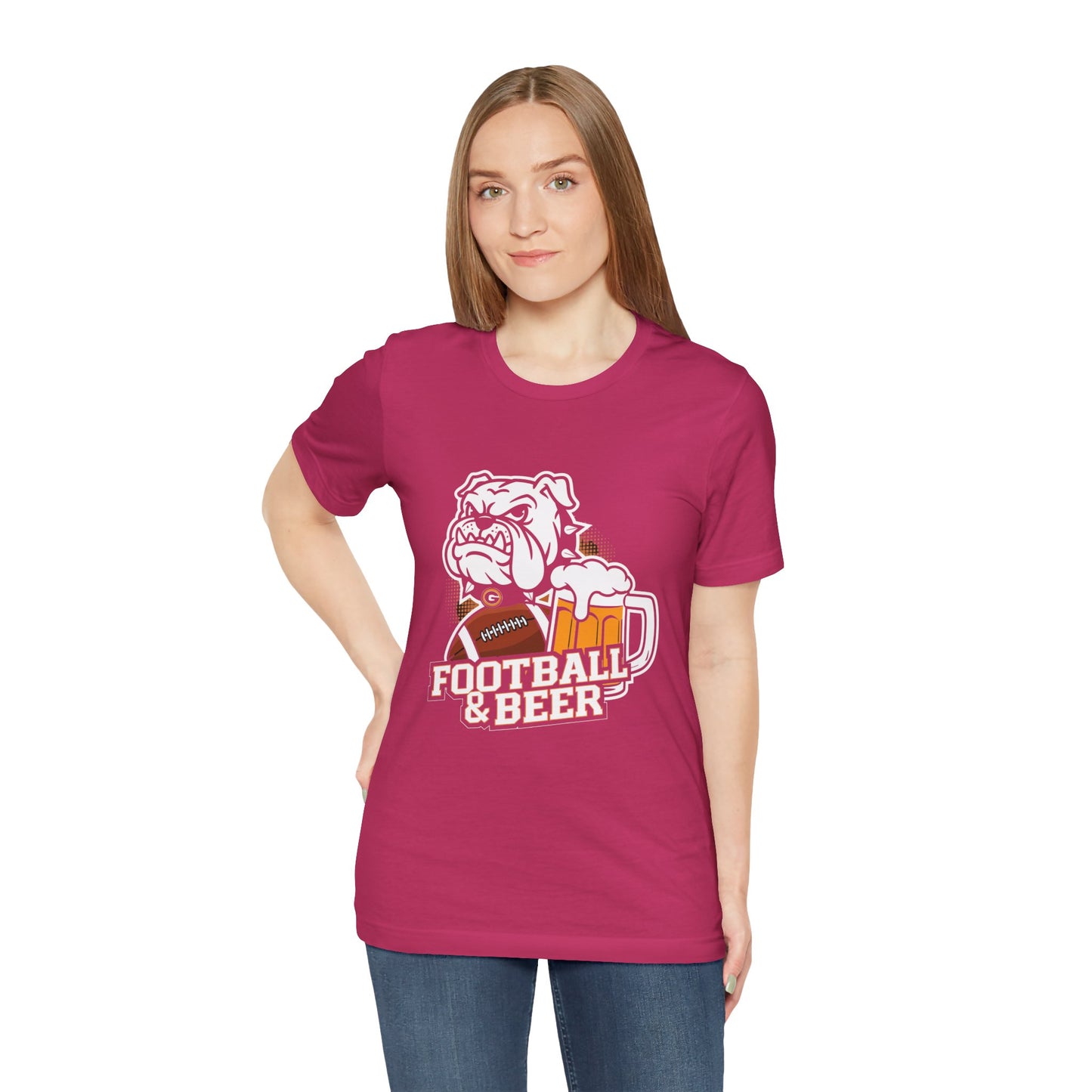 Football & Beer Unisex Short Sleeve Tee - Perfect for Game Day Celebrations