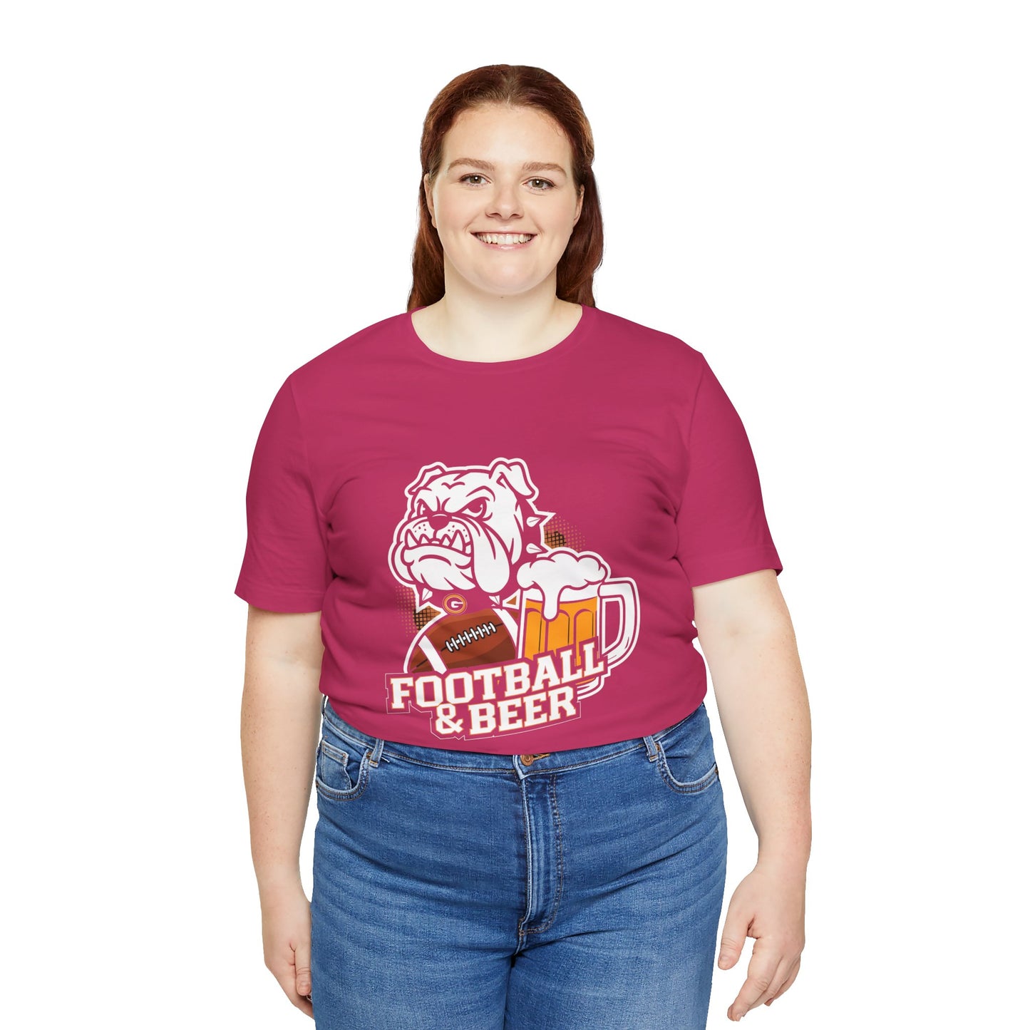 Football & Beer Unisex Short Sleeve Tee - Perfect for Game Day Celebrations