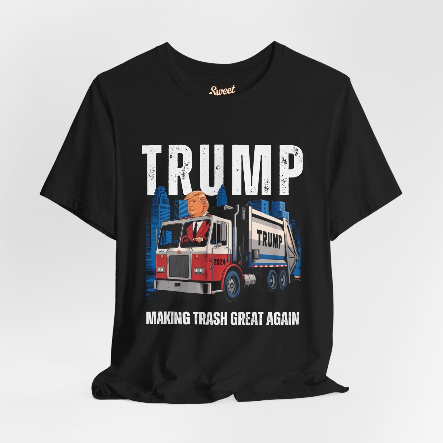 Humorous Trump Garbage Truck Tee - Unisex Jersey Short Sleeve Shirt