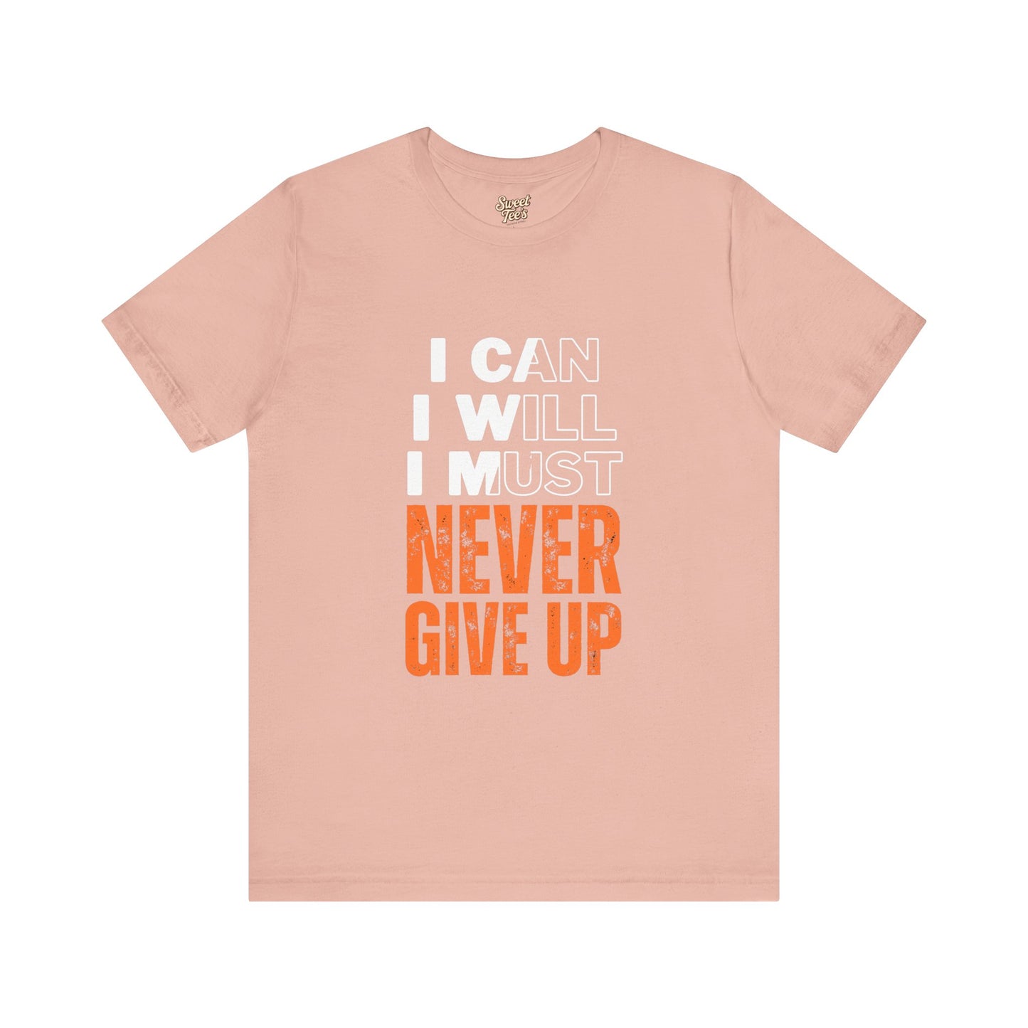 Motivational Unisex Jersey Tee - 'Never Give Up' Statement Shirt