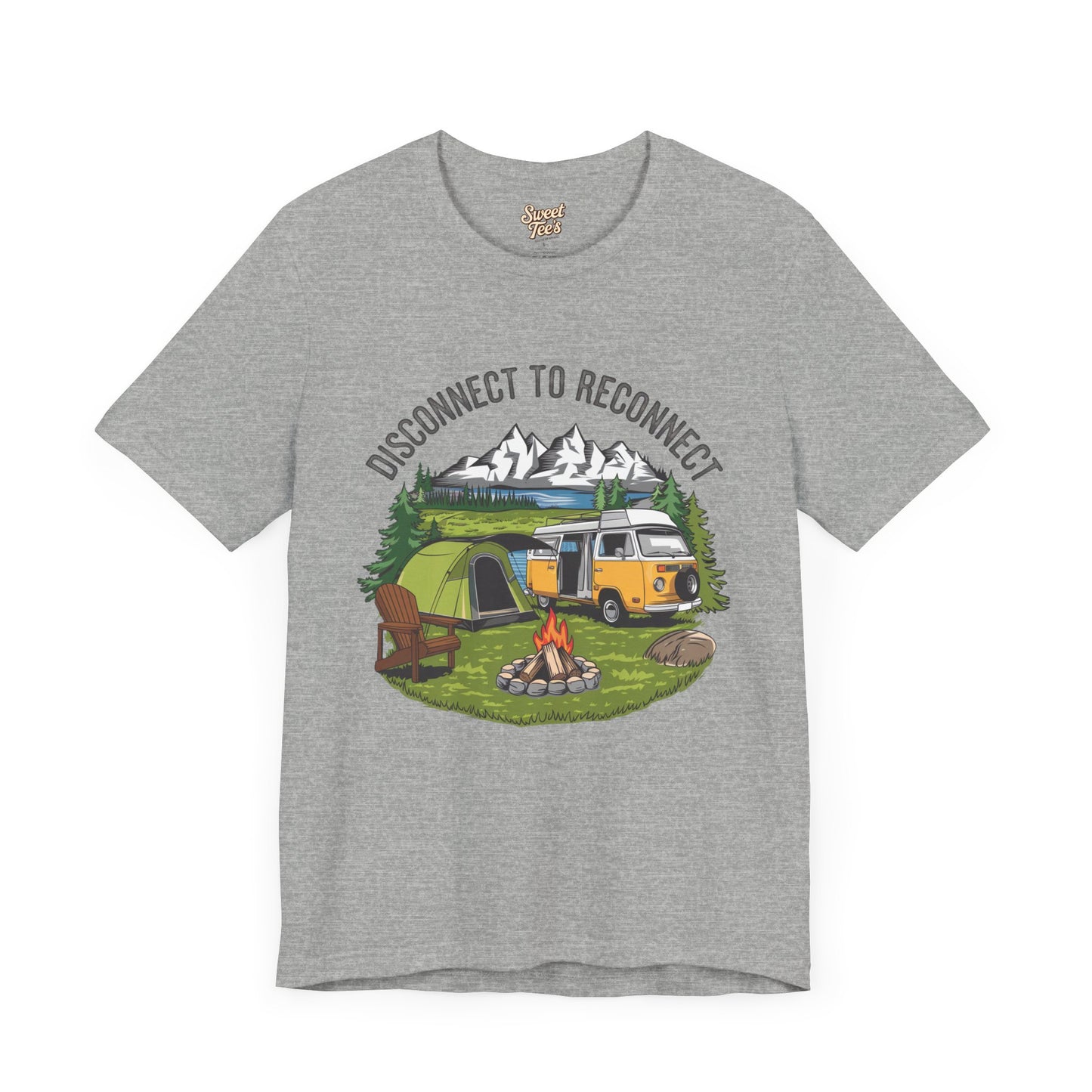 Disconnect to Reconnect Camping Tee - Unisex Jersey Short Sleeve Shirt