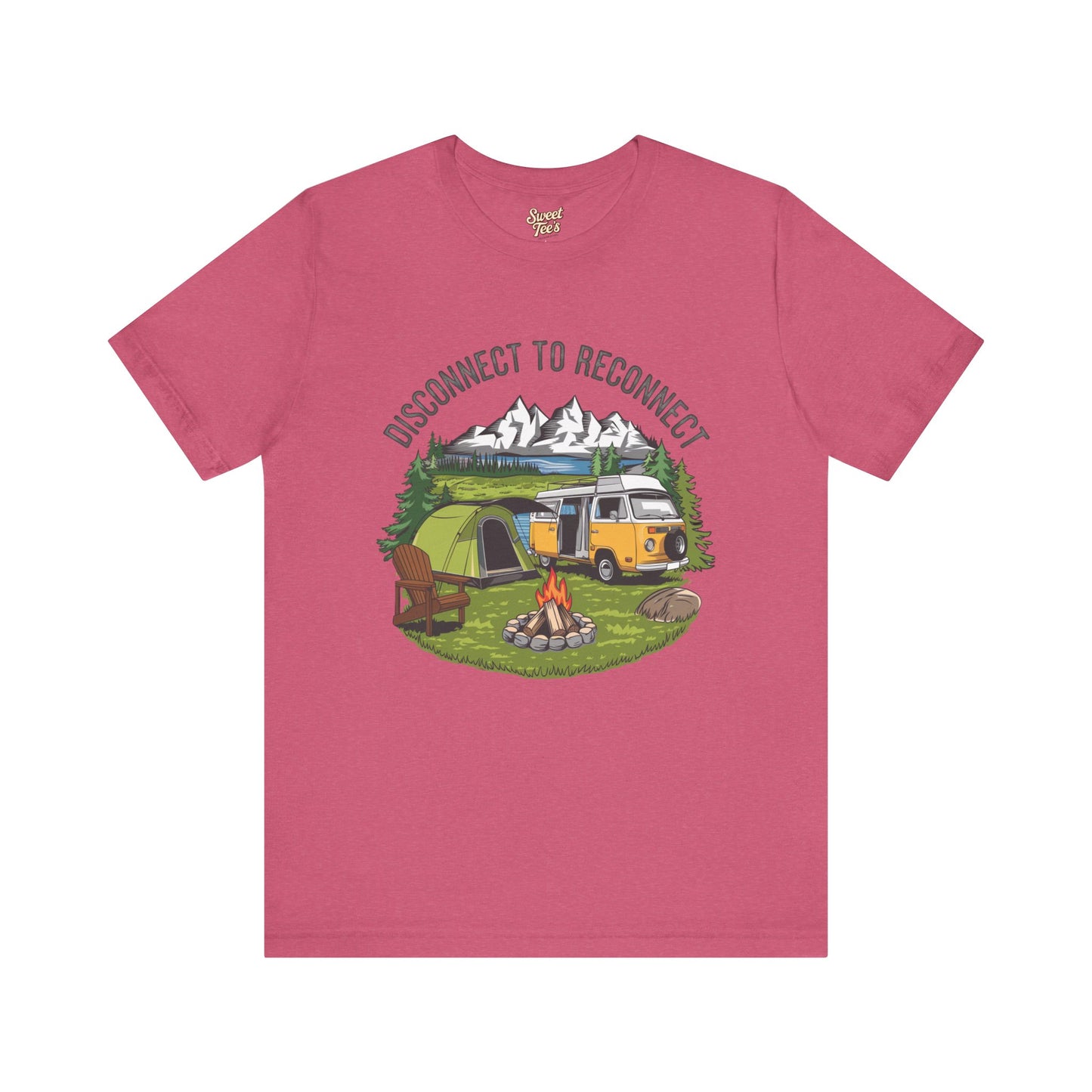Disconnect to Reconnect Camping Tee - Unisex Jersey Short Sleeve Shirt