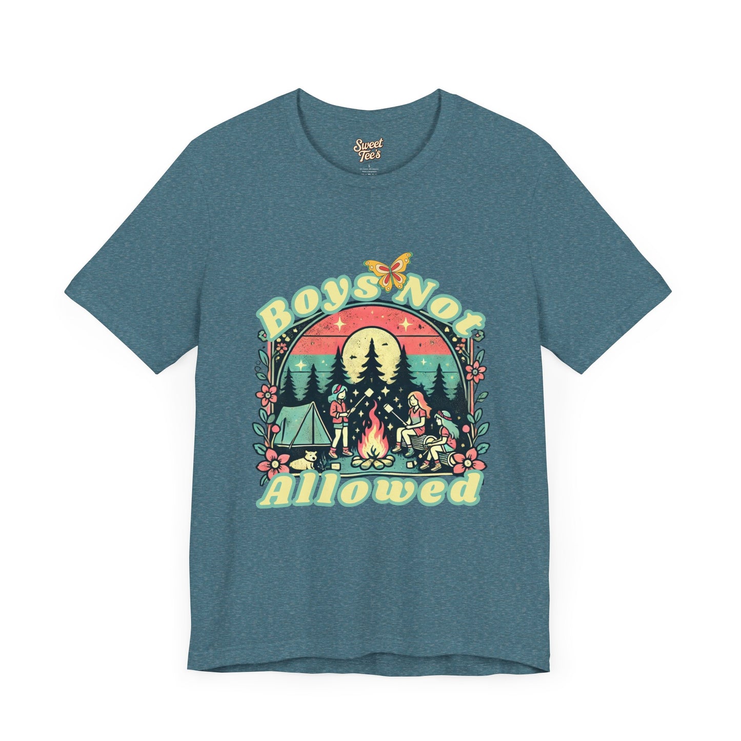 Boys Not Allowed Campfire Tee - Unisex Short Sleeve Shirt for Outdoor Lovers