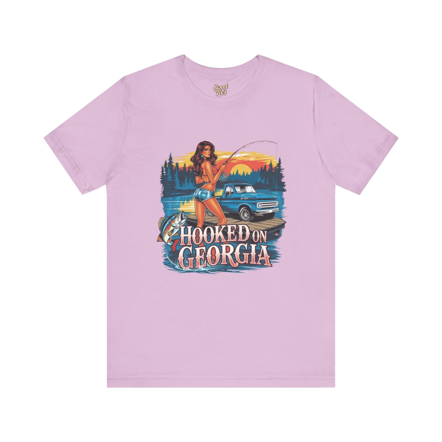 Hooked on Georgia Vintage Fishing Tee - Unisex Jersey Short Sleeve