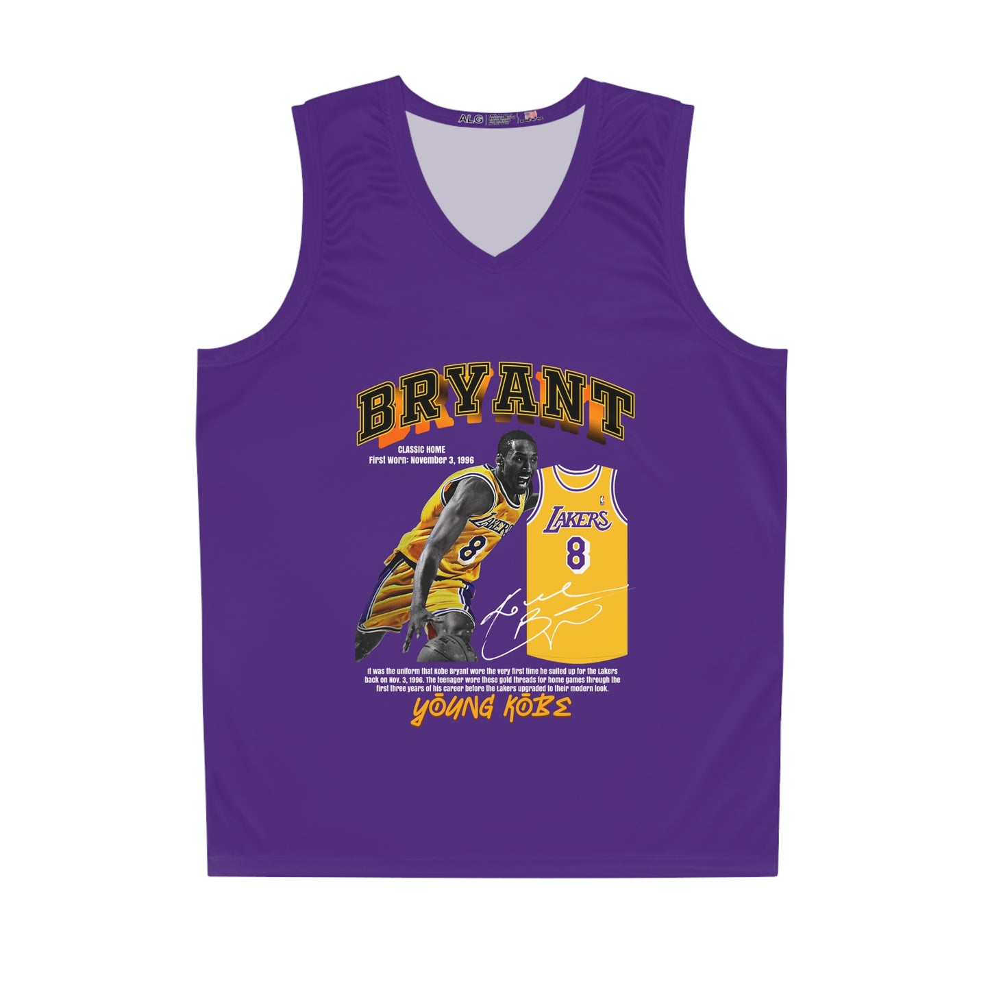 Kobe Bryant Lakers Basketball Jersey - Young Kobe Tribute