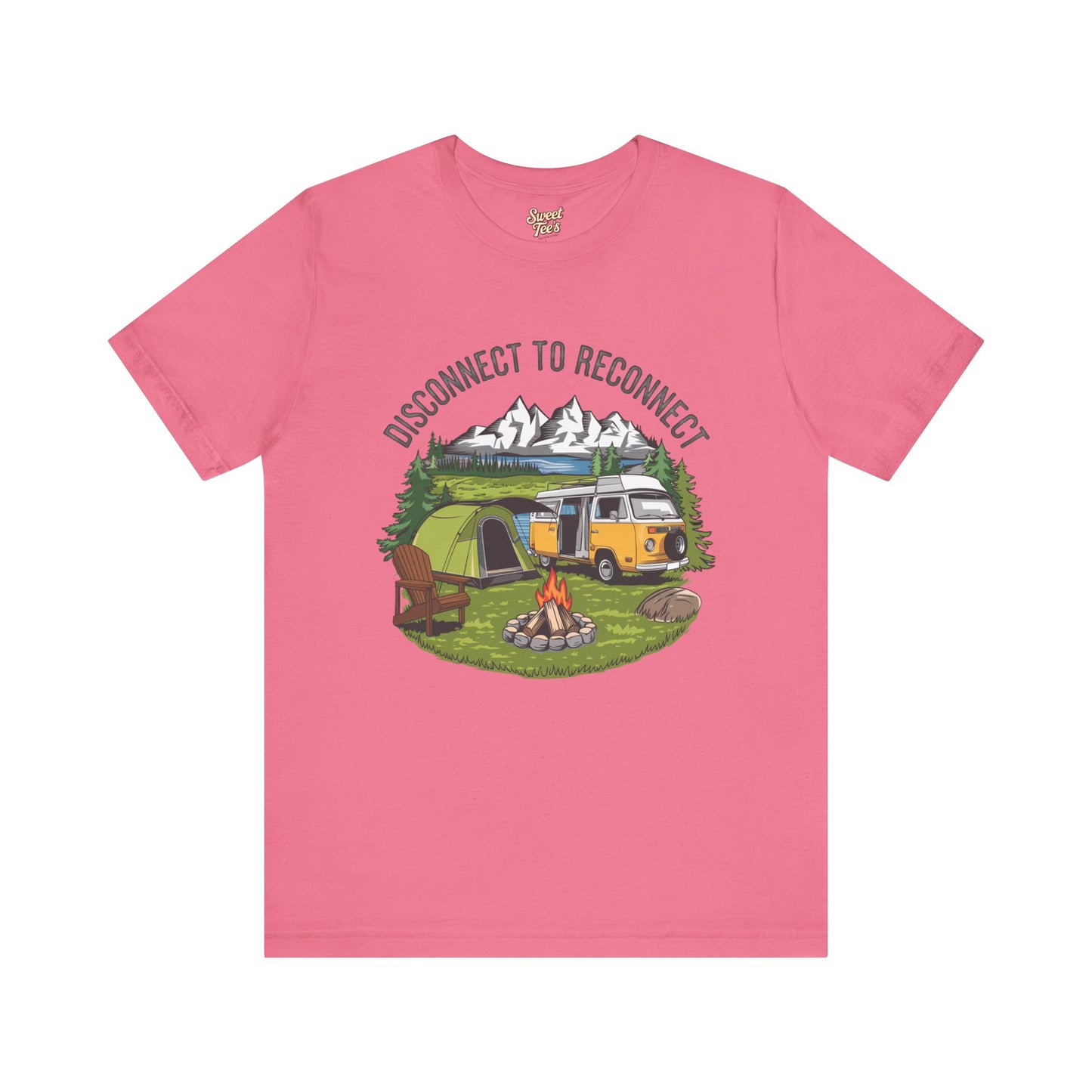 Disconnect to Reconnect Camping Tee - Unisex Jersey Short Sleeve Shirt