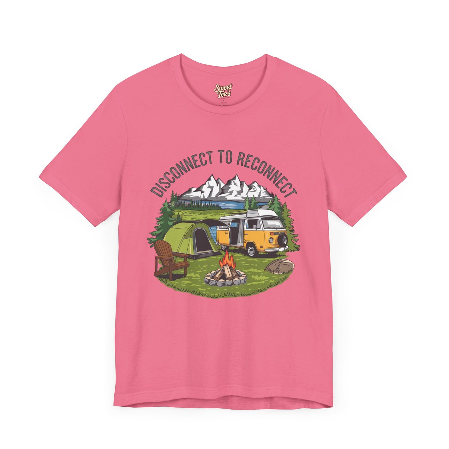 Disconnect to Reconnect Camping Tee - Unisex Jersey Short Sleeve Shirt