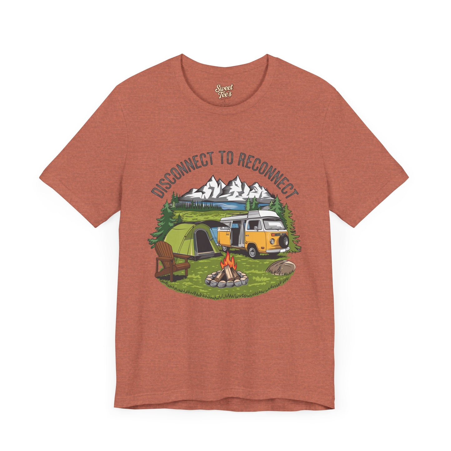 Disconnect to Reconnect Camping Tee - Unisex Jersey Short Sleeve Shirt