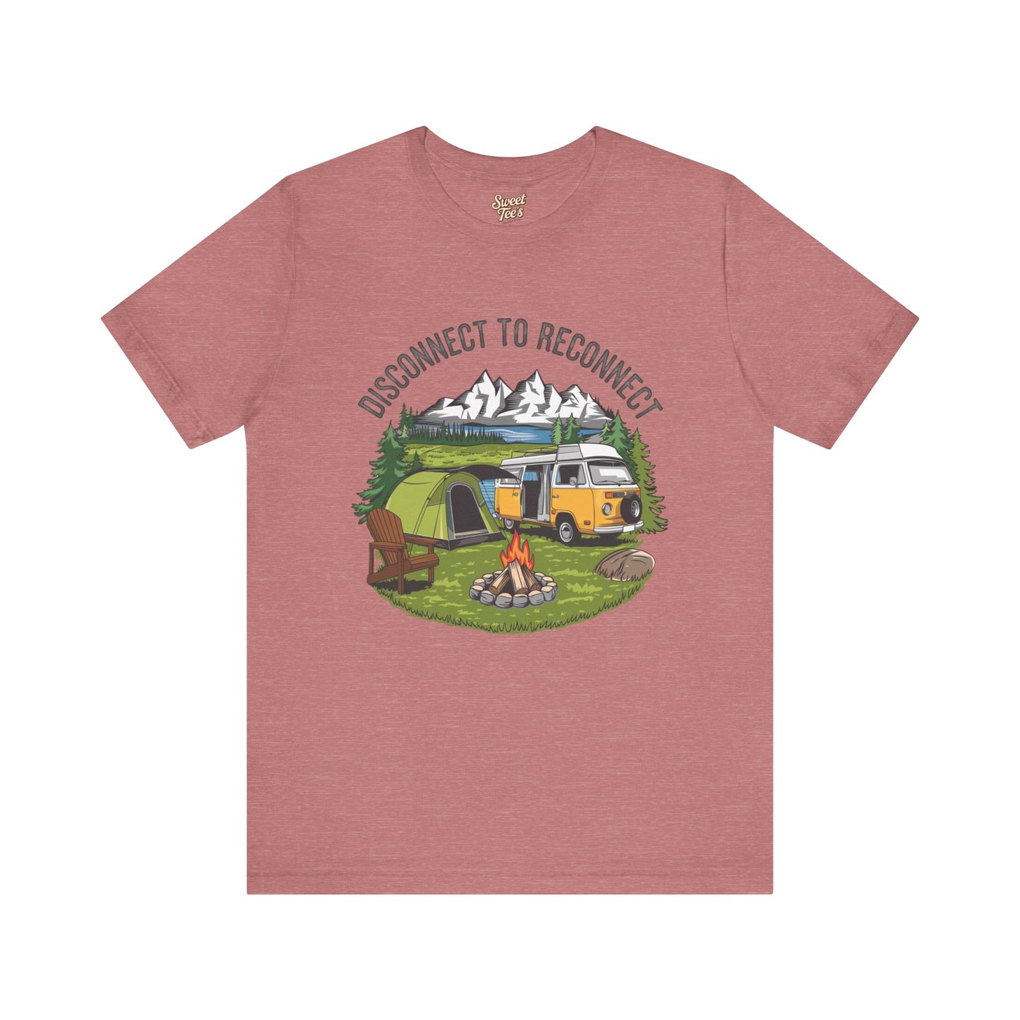 Disconnect to Reconnect Camping Tee - Unisex Jersey Short Sleeve Shirt