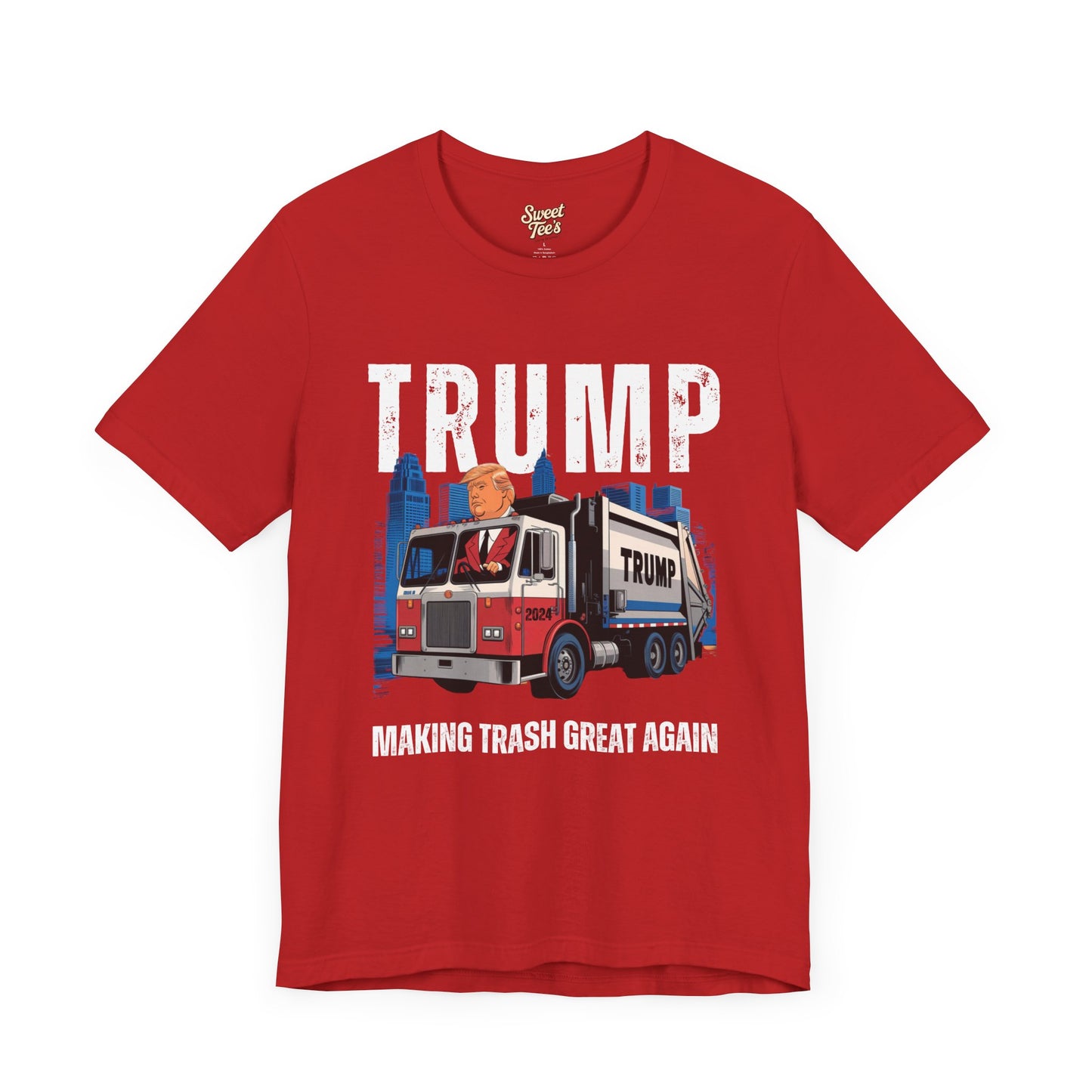 Humorous Trump Garbage Truck Tee - Unisex Jersey Short Sleeve Shirt