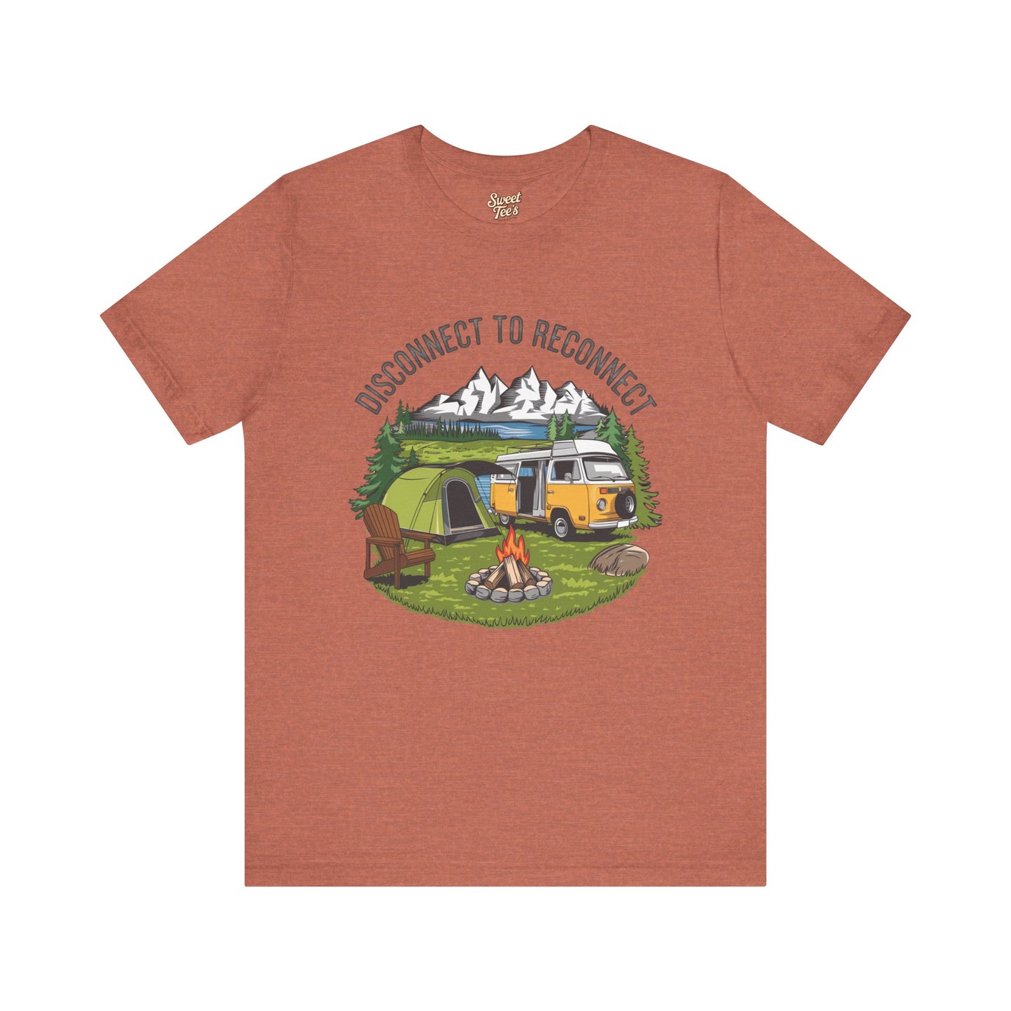 Disconnect to Reconnect Camping Tee - Unisex Jersey Short Sleeve Shirt