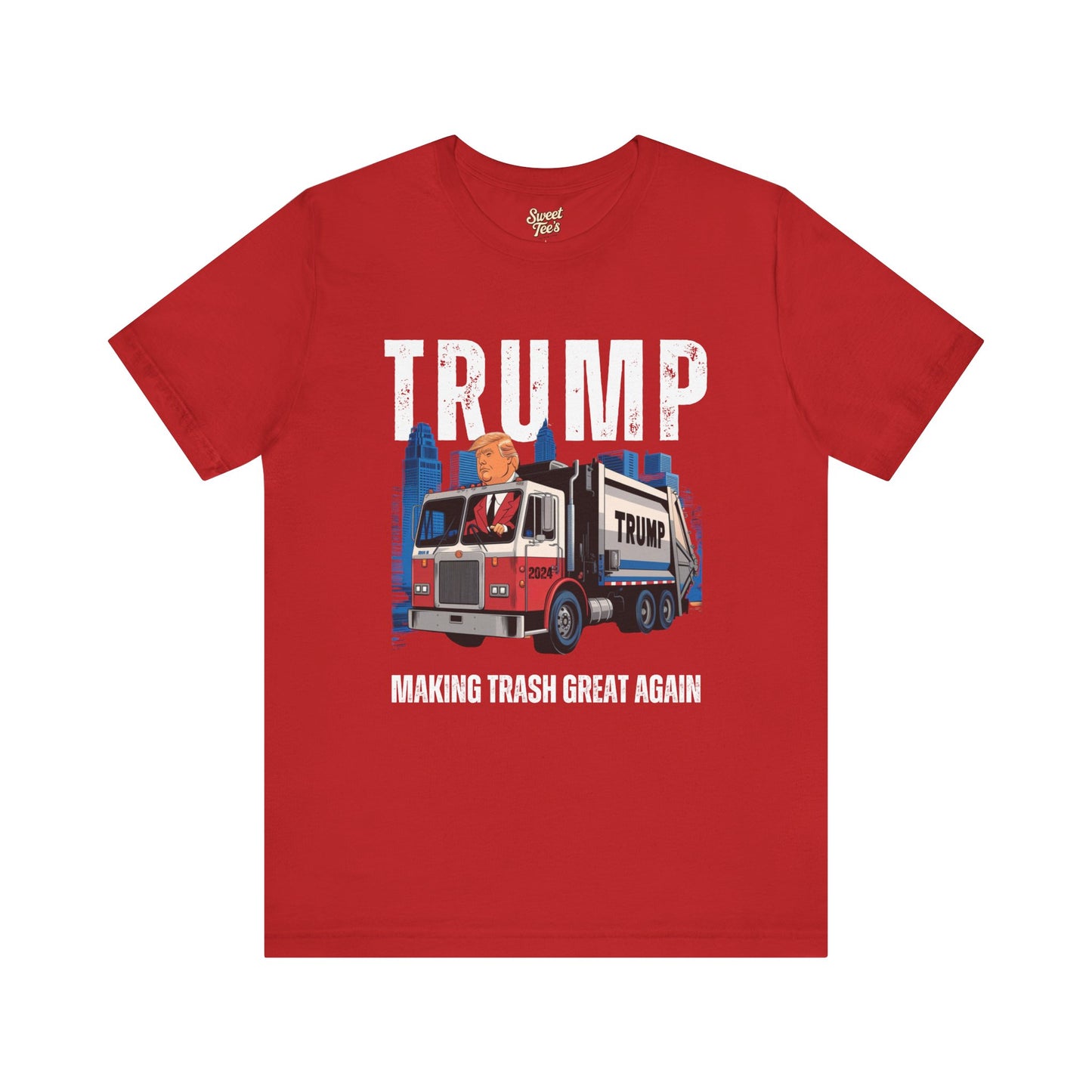Humorous Trump Garbage Truck Tee - Unisex Jersey Short Sleeve Shirt
