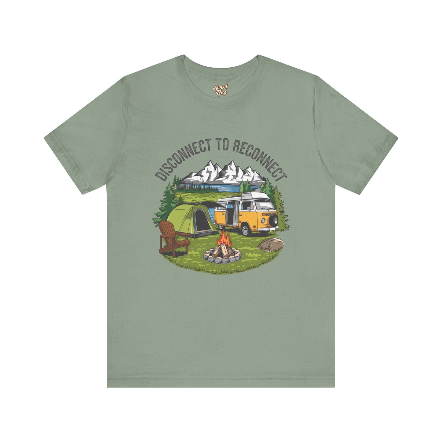 Disconnect to Reconnect Camping Tee - Unisex Jersey Short Sleeve Shirt