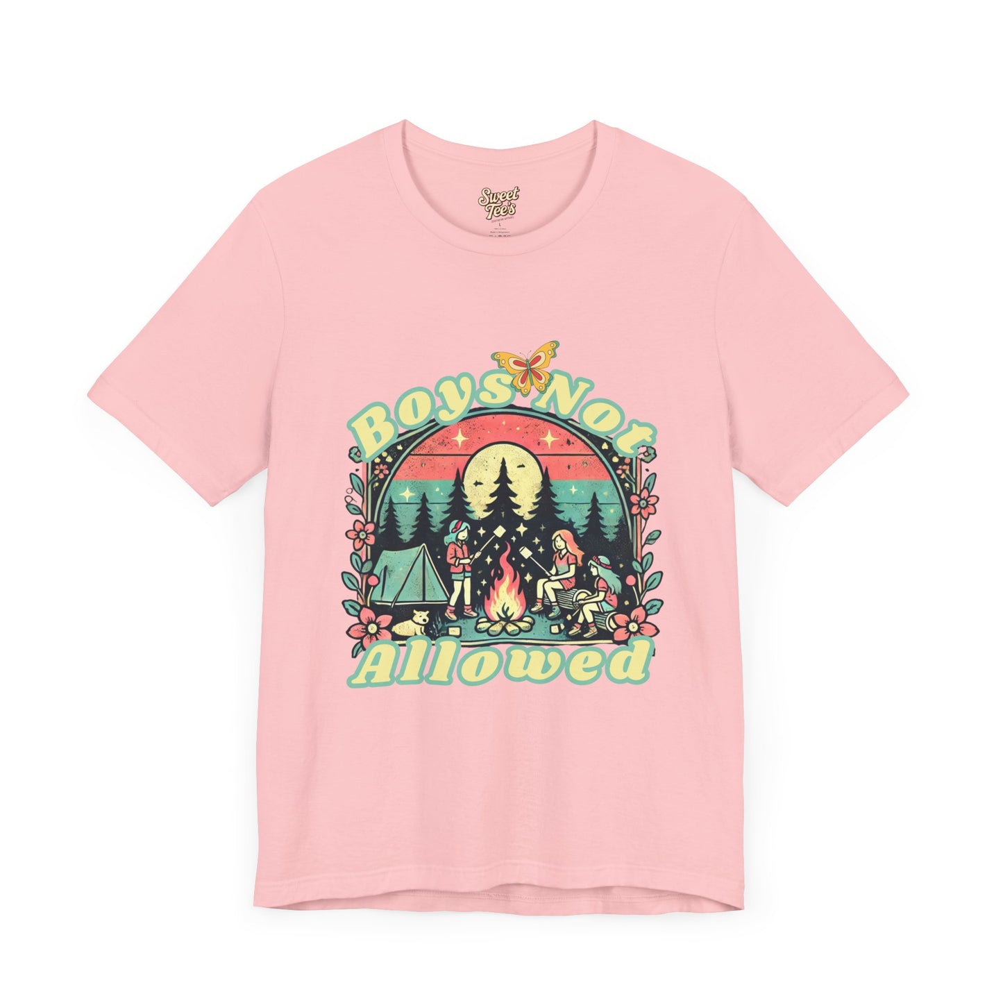 Boys Not Allowed Campfire Tee - Unisex Short Sleeve Shirt for Outdoor Lovers