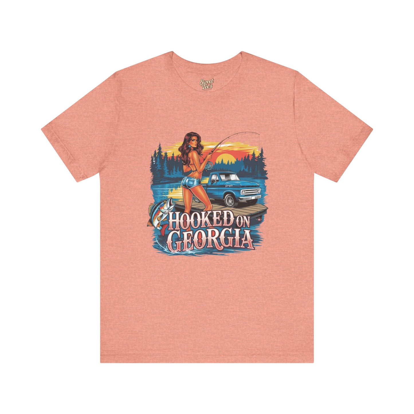 Hooked on Georgia Vintage Fishing Tee - Unisex Jersey Short Sleeve