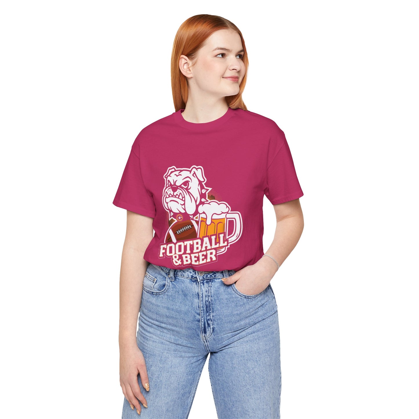 Football & Beer Unisex Short Sleeve Tee - Perfect for Game Day Celebrations