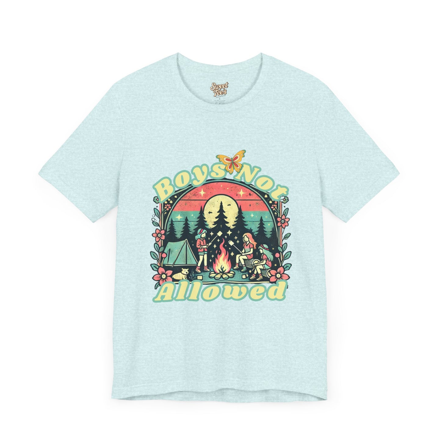 Boys Not Allowed Campfire Tee - Unisex Short Sleeve Shirt for Outdoor Lovers