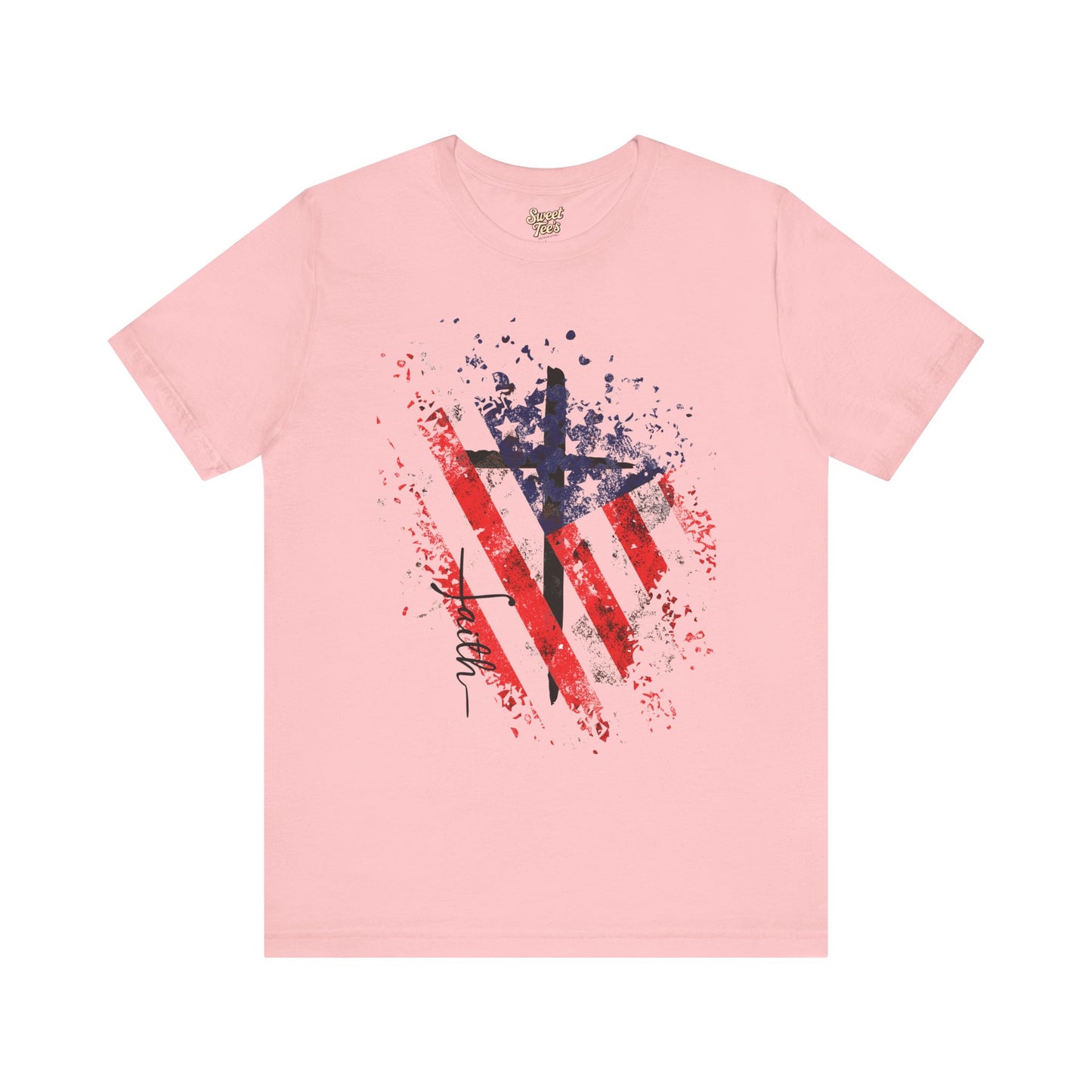Patriotic Heart Unisex Tee - Red, White, and Blue Design