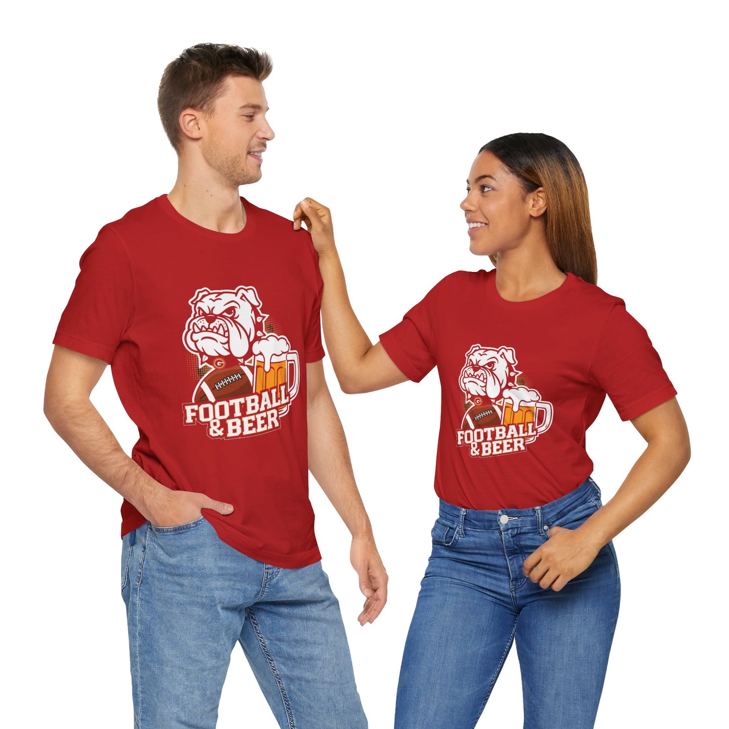 Football & Beer Unisex Short Sleeve Tee - Perfect for Game Day Celebrations