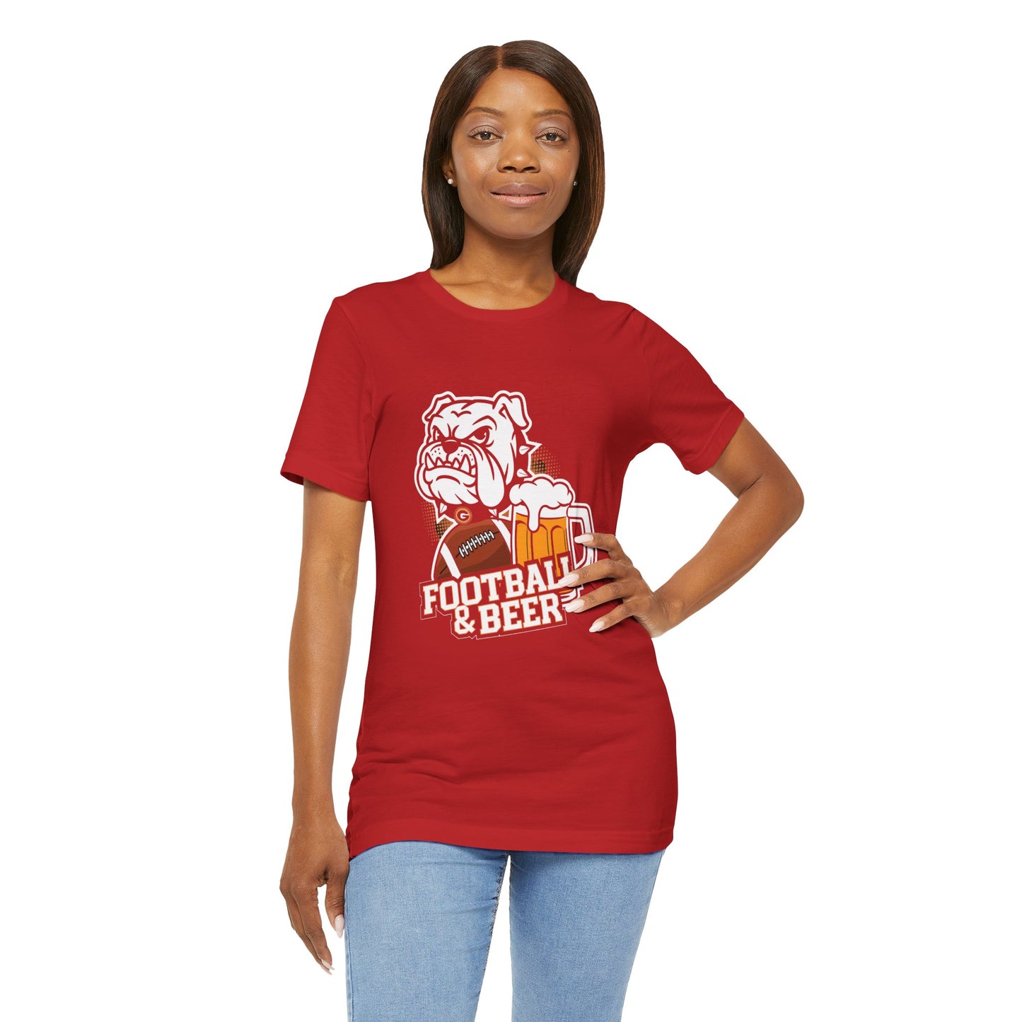 Football & Beer Unisex Short Sleeve Tee - Perfect for Game Day Celebrations