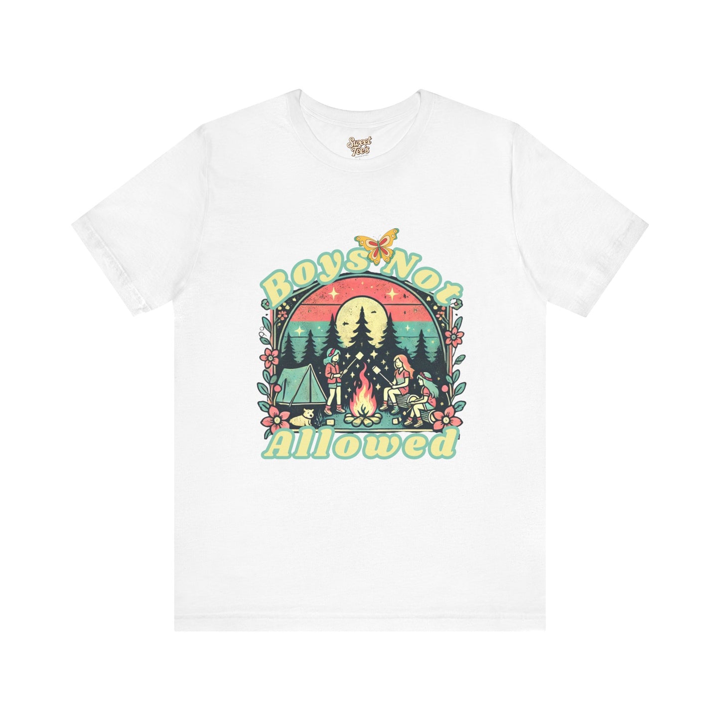 Boys Not Allowed Campfire Tee - Unisex Short Sleeve Shirt for Outdoor Lovers
