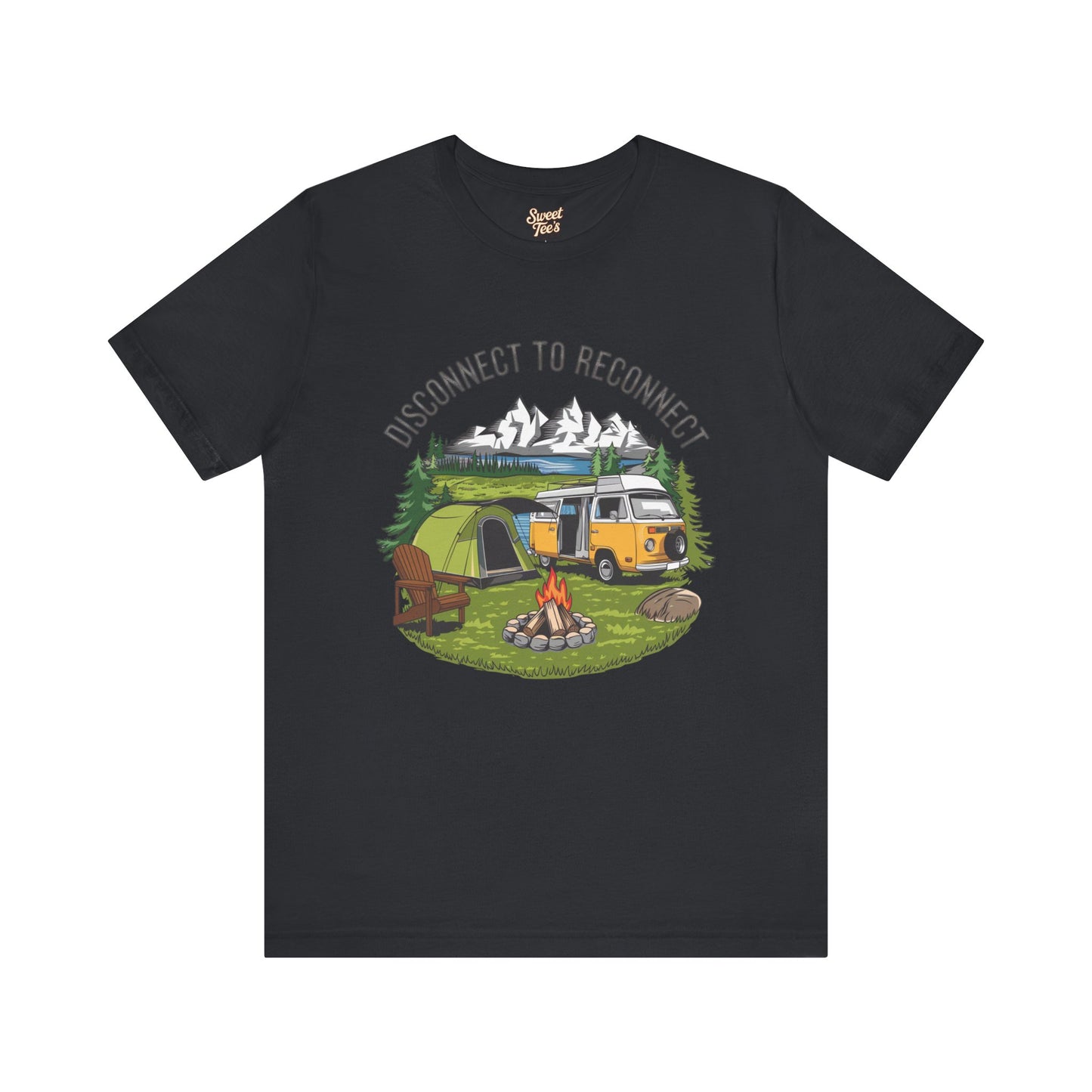 Disconnect to Reconnect Camping Tee - Unisex Jersey Short Sleeve Shirt