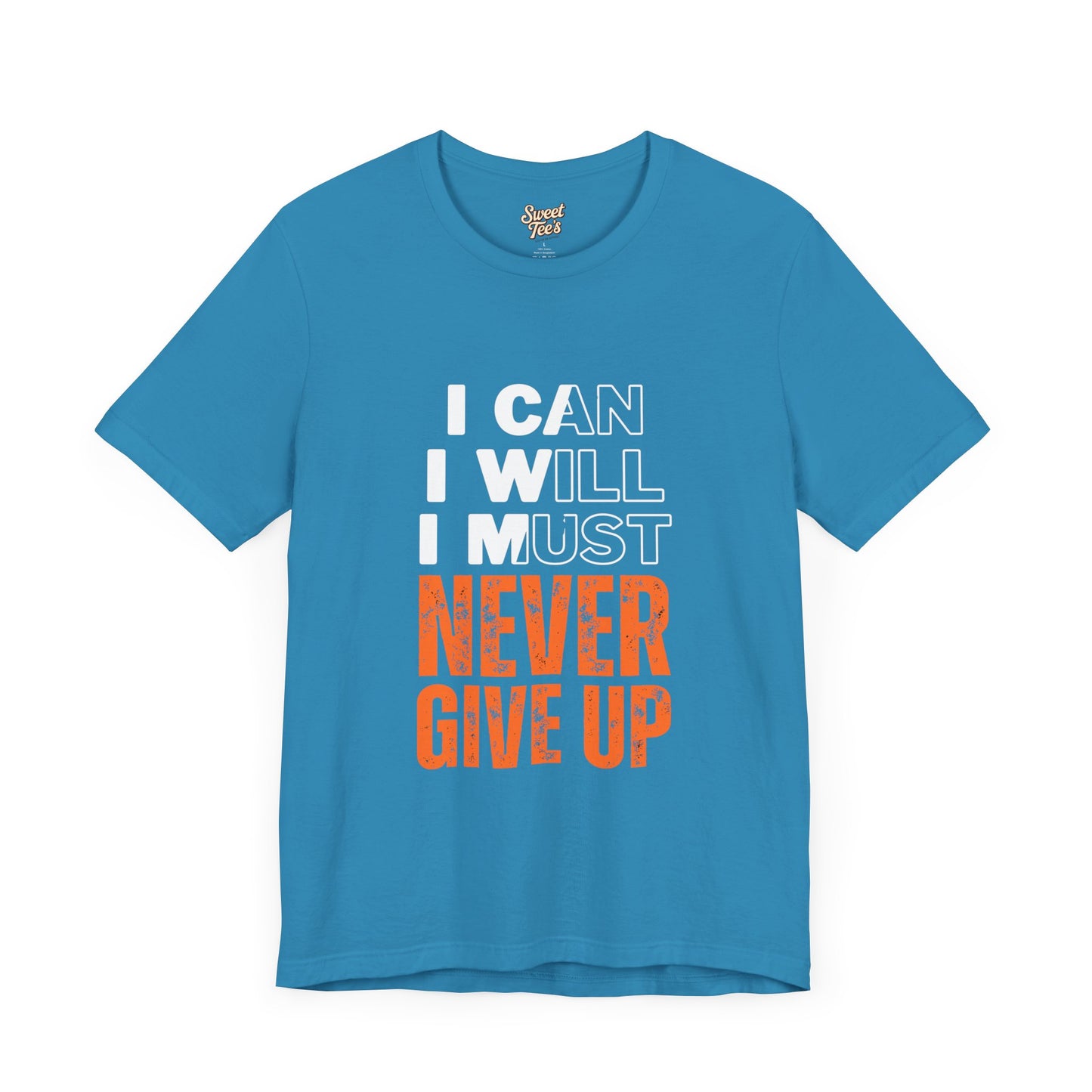 Motivational Unisex Jersey Tee - 'Never Give Up' Statement Shirt