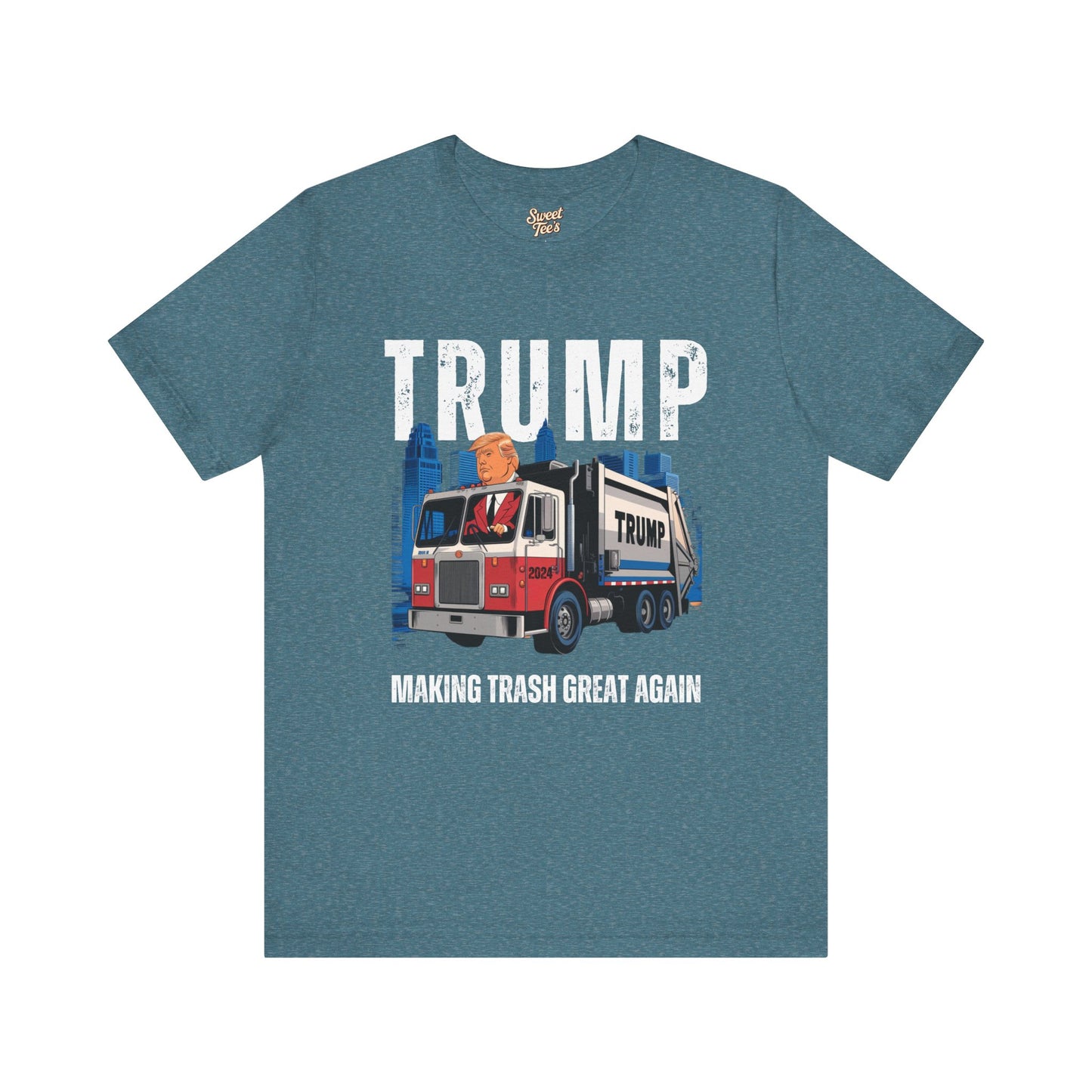 Humorous Trump Garbage Truck Tee - Unisex Jersey Short Sleeve Shirt
