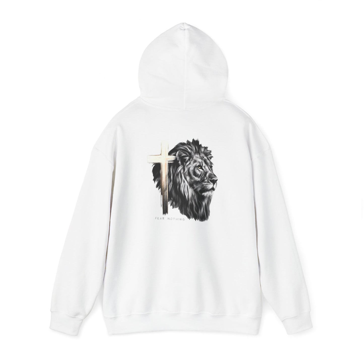 Fear Nothing Lion Cross Hoodie | Unisex Heavy Blend Sweatshirt