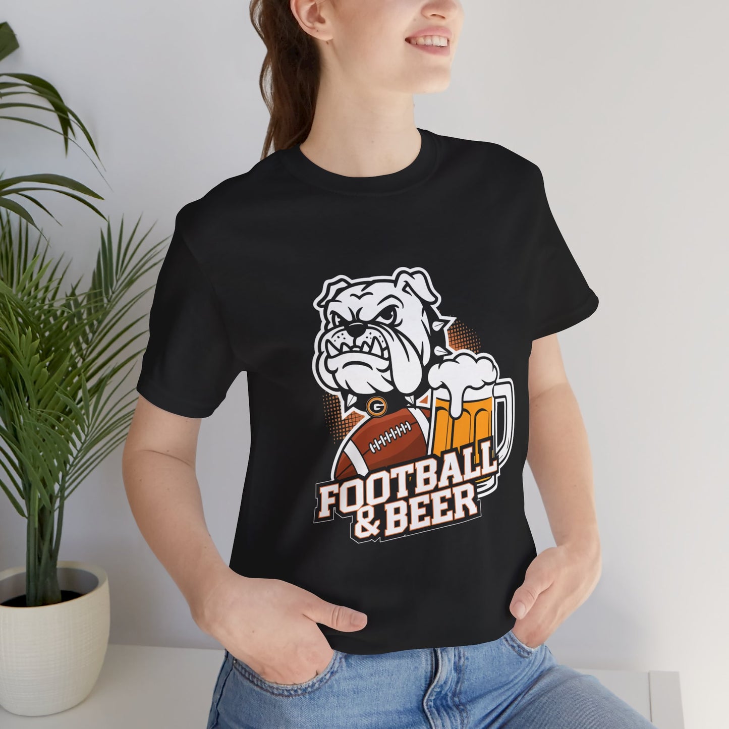 Football & Beer Unisex Short Sleeve Tee - Perfect for Game Day Celebrations