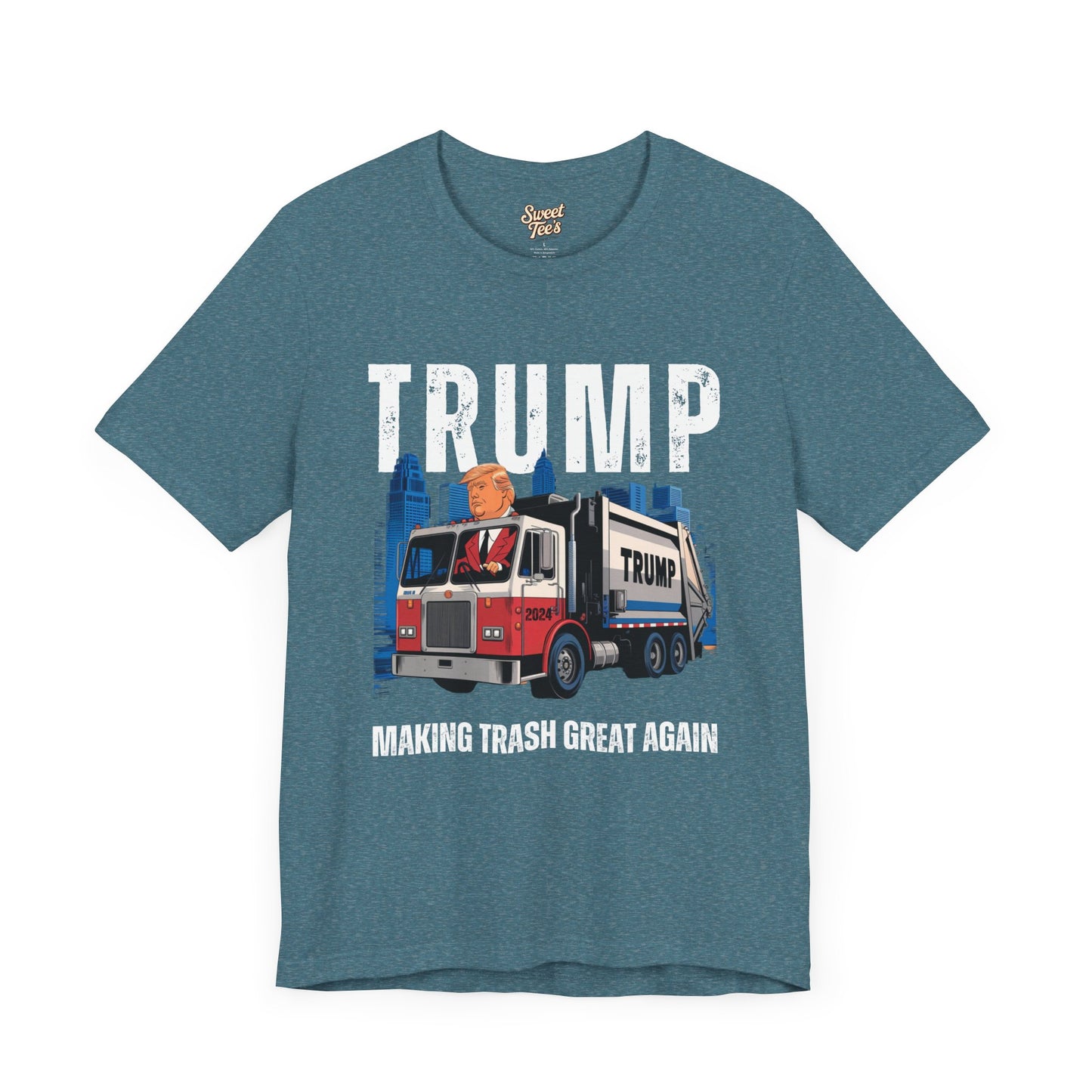 Humorous Trump Garbage Truck Tee - Unisex Jersey Short Sleeve Shirt