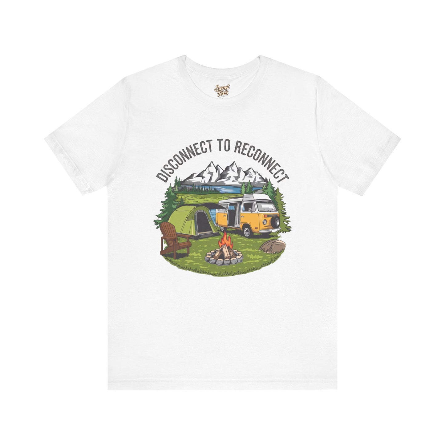 Disconnect to Reconnect Camping Tee - Unisex Jersey Short Sleeve Shirt