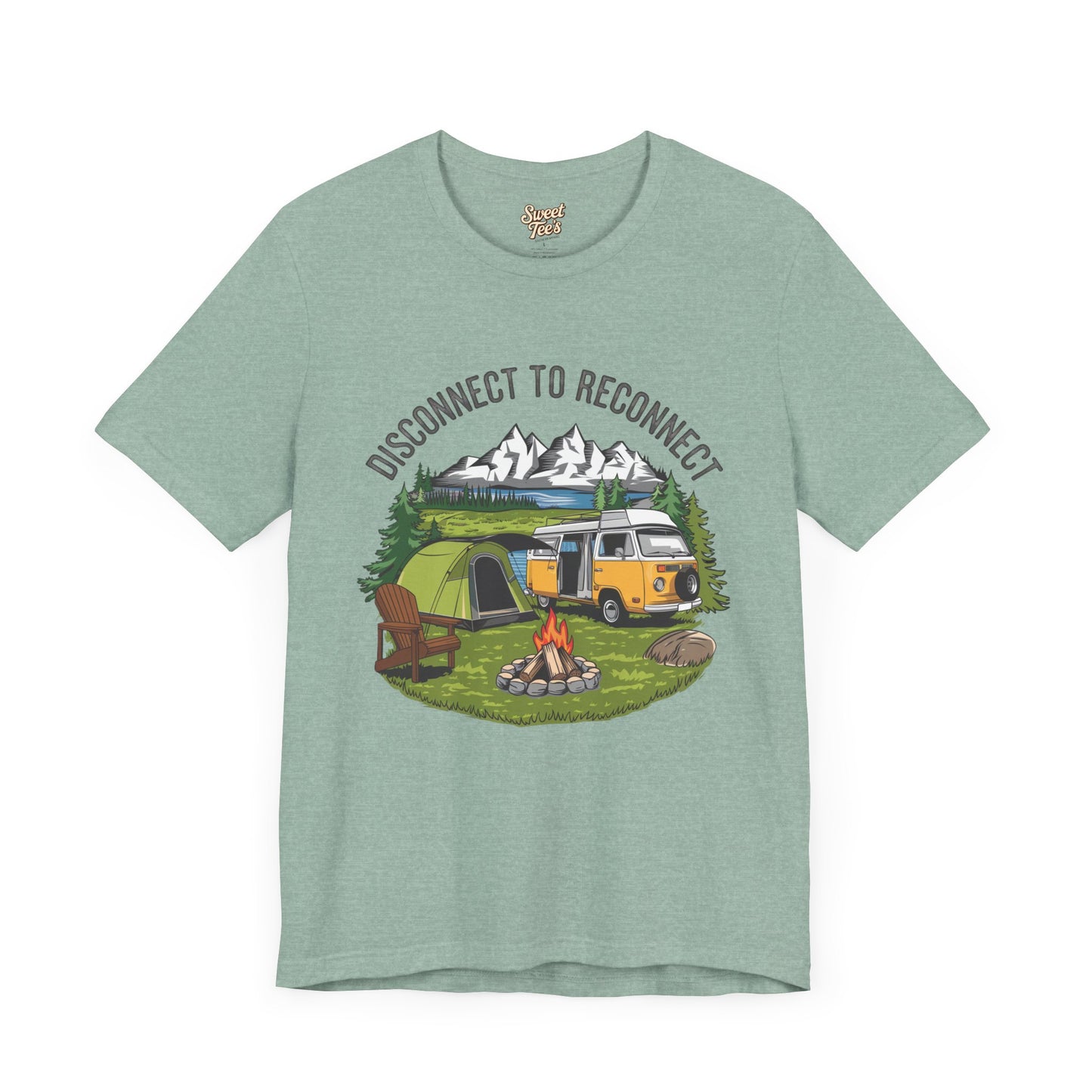 Disconnect to Reconnect Camping Tee - Unisex Jersey Short Sleeve Shirt