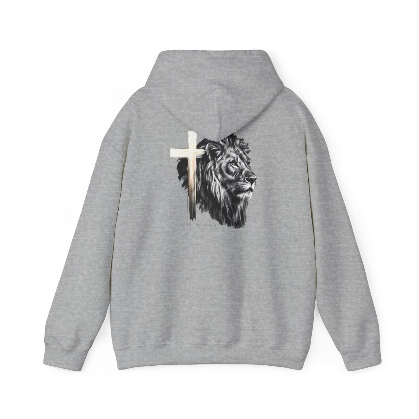 Fear Nothing Lion Cross Hoodie | Unisex Heavy Blend Sweatshirt