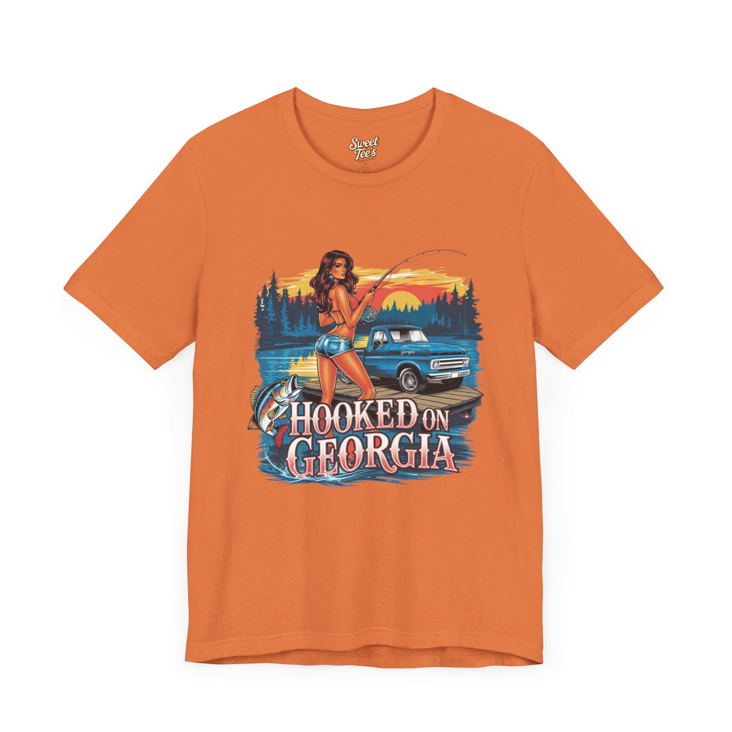 Hooked on Georgia Vintage Fishing Tee - Unisex Jersey Short Sleeve