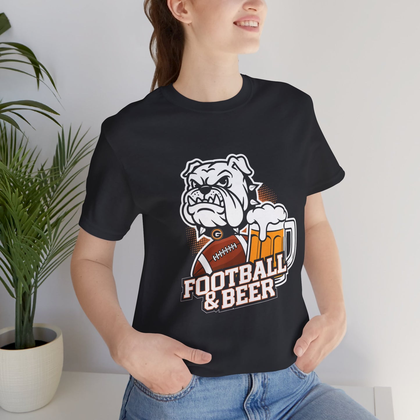 Football & Beer Unisex Short Sleeve Tee - Perfect for Game Day Celebrations
