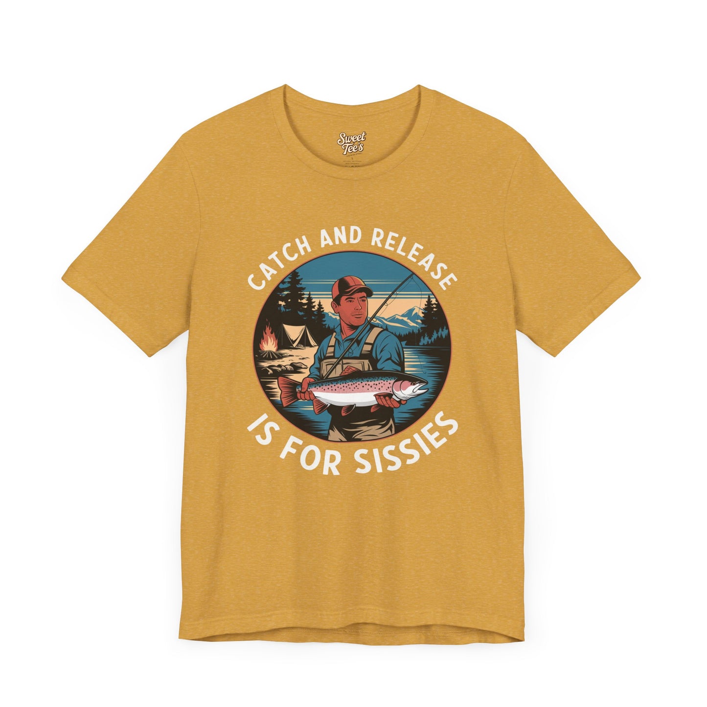Catch and Release Fishing Tee - Unisex Jersey Short Sleeve Shirt for Anglers