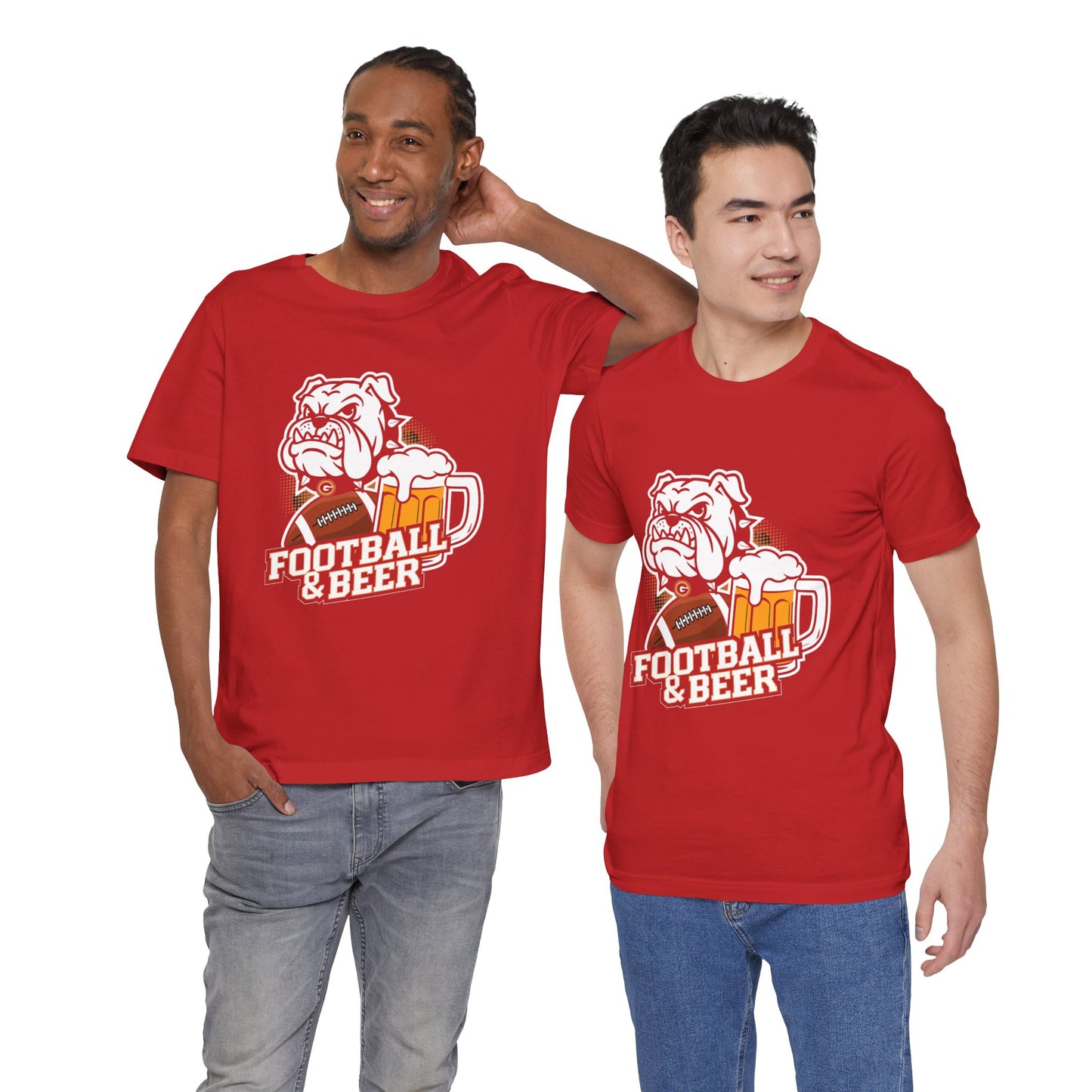 Football & Beer Unisex Short Sleeve Tee - Perfect for Game Day Celebrations