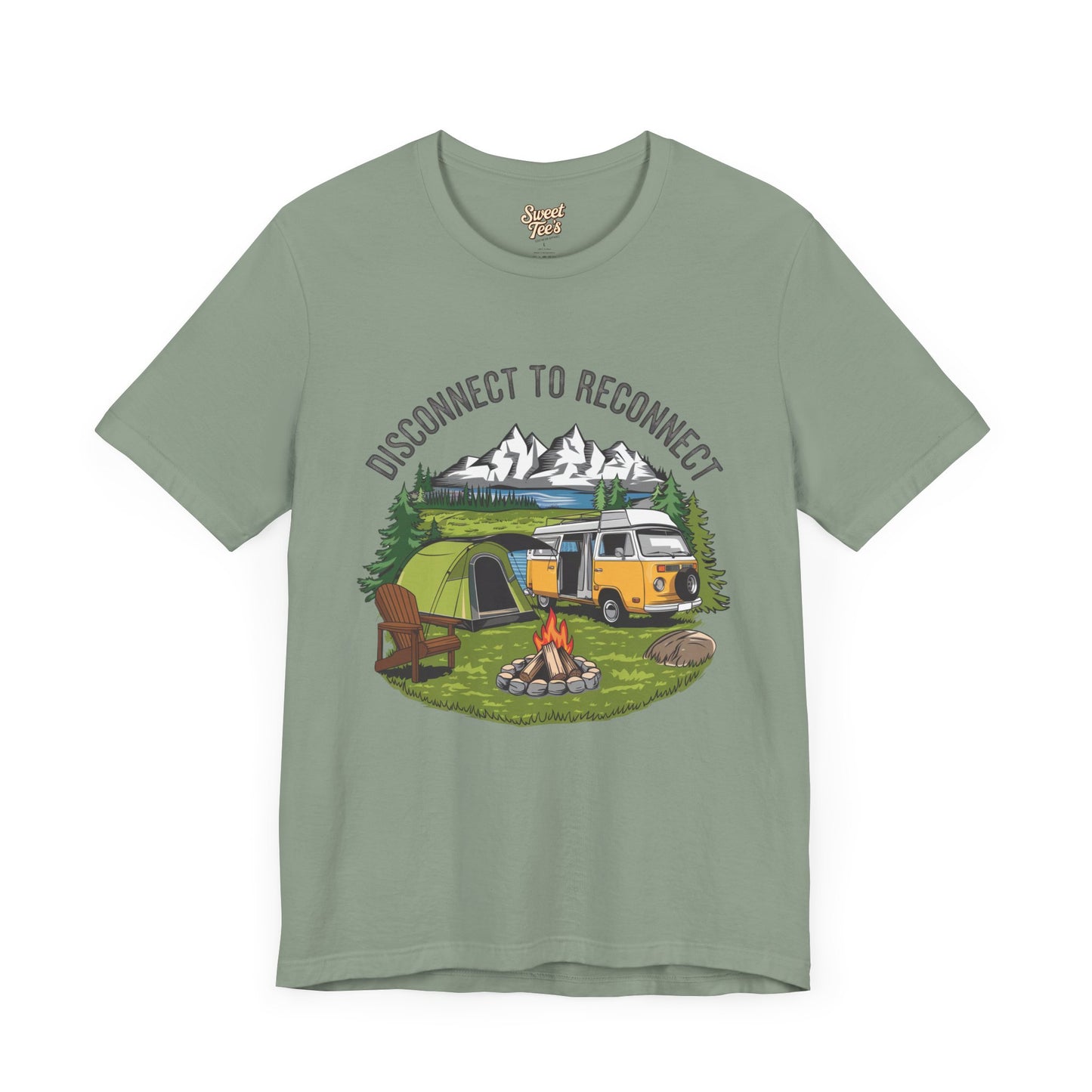 Disconnect to Reconnect Camping Tee - Unisex Jersey Short Sleeve Shirt