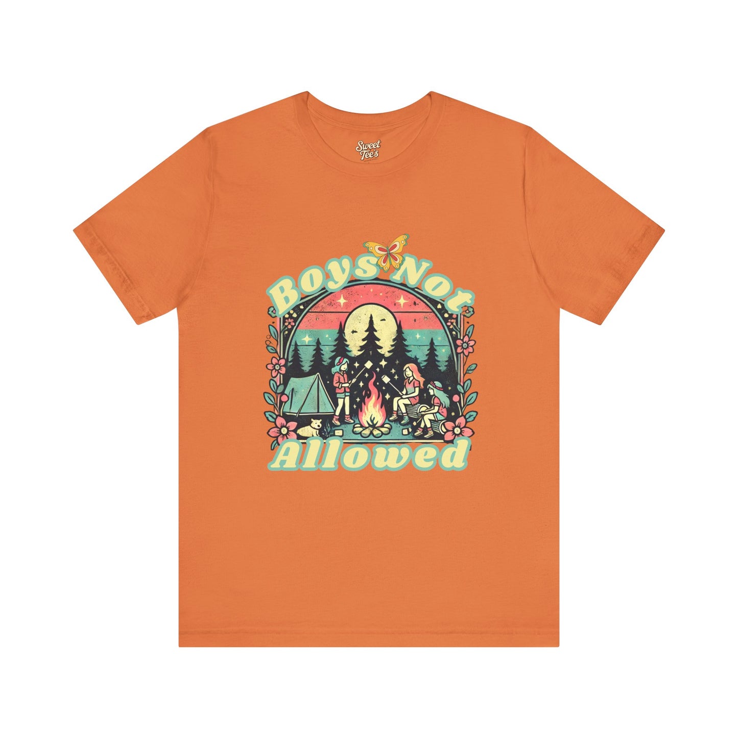Boys Not Allowed Campfire Tee - Unisex Short Sleeve Shirt for Outdoor Lovers