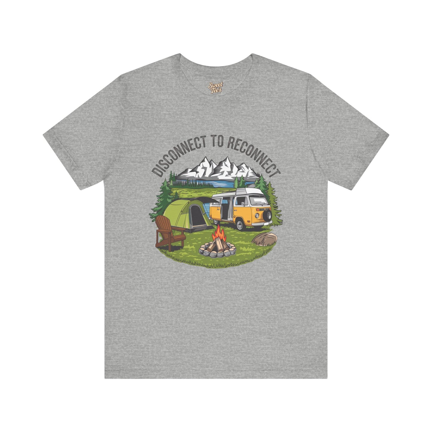 Disconnect to Reconnect Camping Tee - Unisex Jersey Short Sleeve Shirt