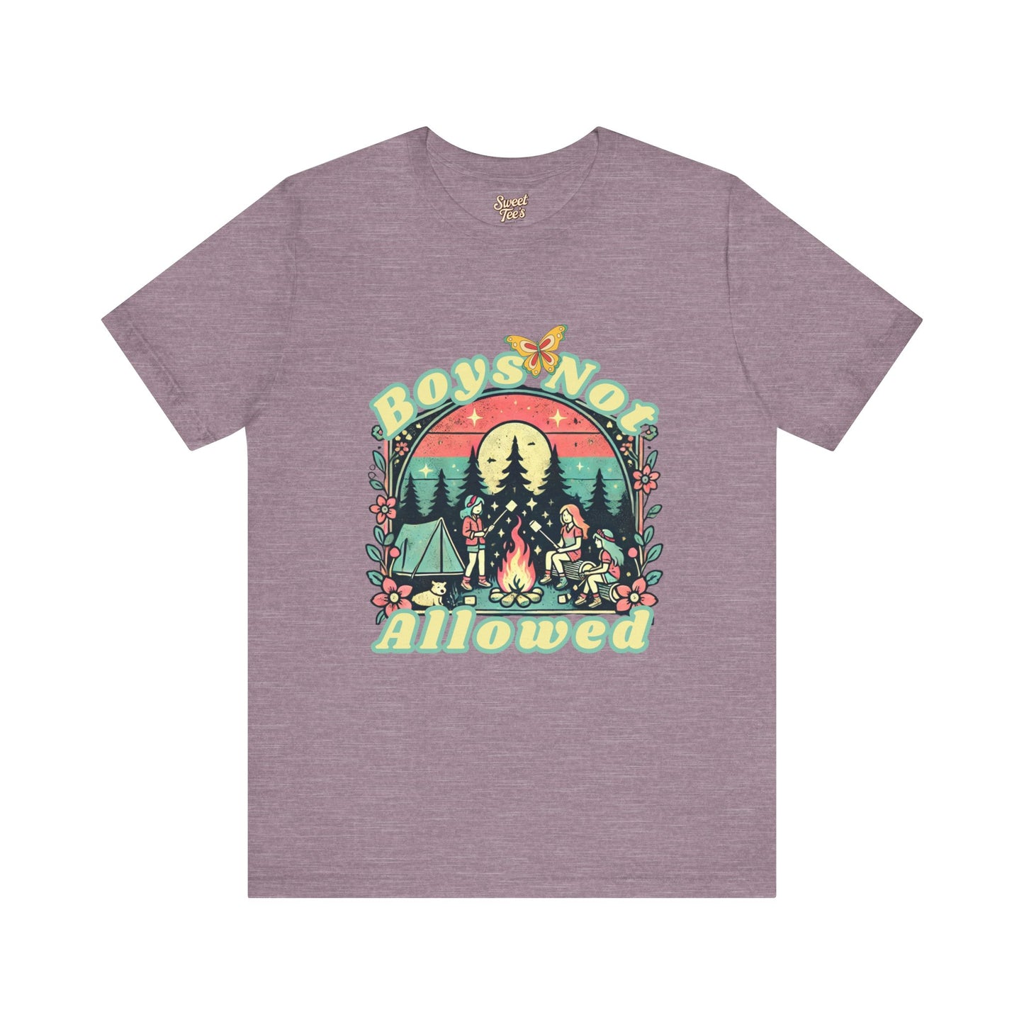 Boys Not Allowed Campfire Tee - Unisex Short Sleeve Shirt for Outdoor Lovers