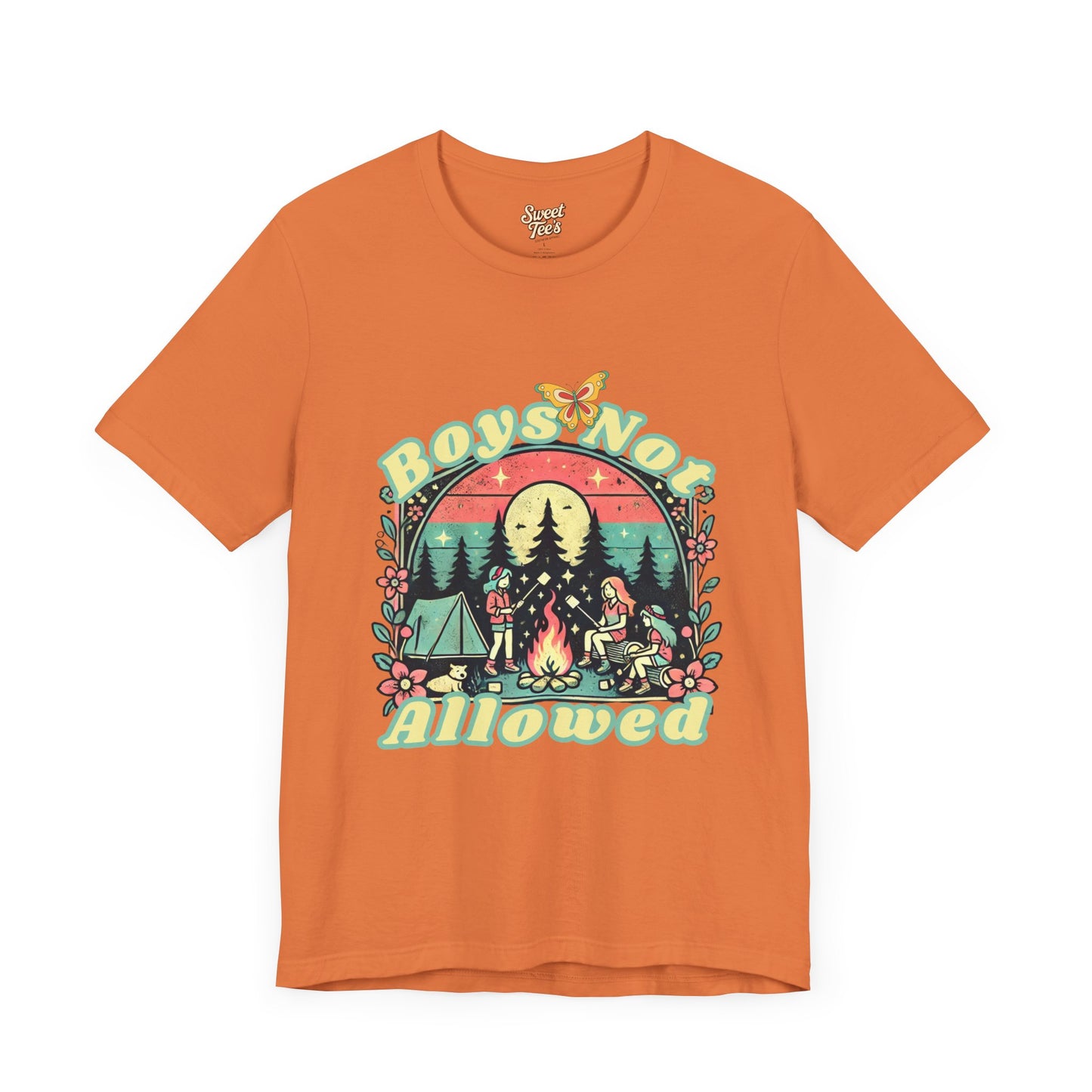 Boys Not Allowed Campfire Tee - Unisex Short Sleeve Shirt for Outdoor Lovers