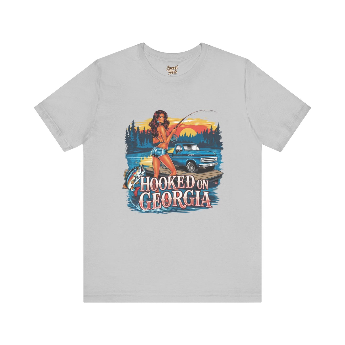 Hooked on Georgia Vintage Fishing Tee - Unisex Jersey Short Sleeve