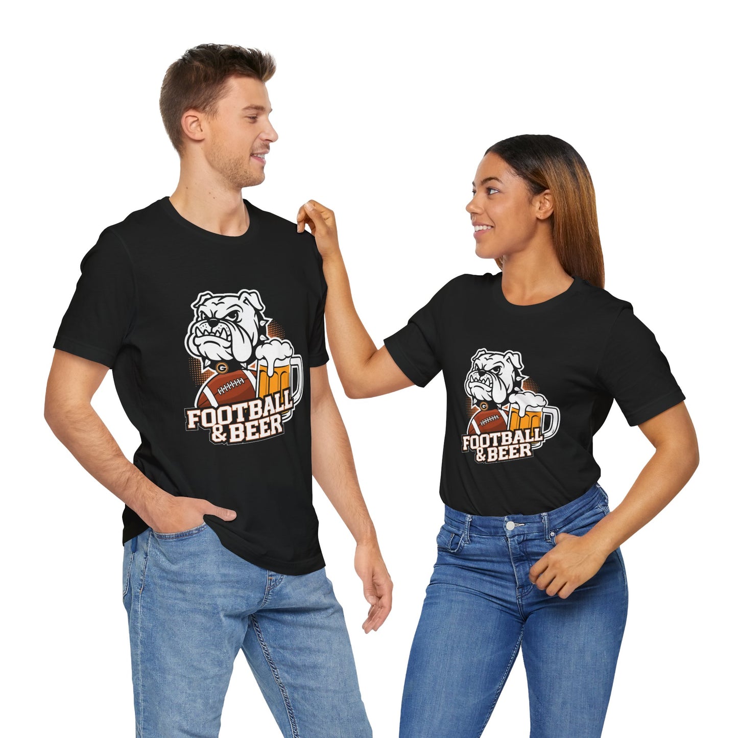 Football & Beer Unisex Short Sleeve Tee - Perfect for Game Day Celebrations
