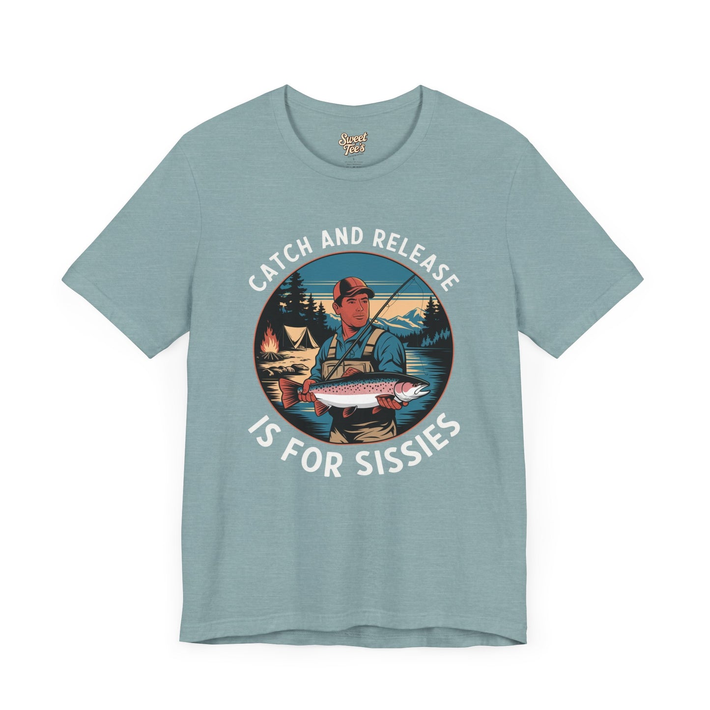 Catch and Release Fishing Tee - Unisex Jersey Short Sleeve Shirt for Anglers
