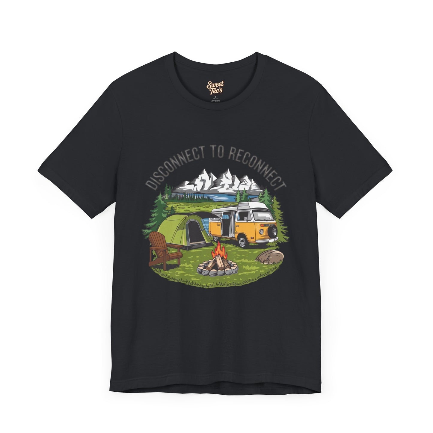 Disconnect to Reconnect Camping Tee - Unisex Jersey Short Sleeve Shirt