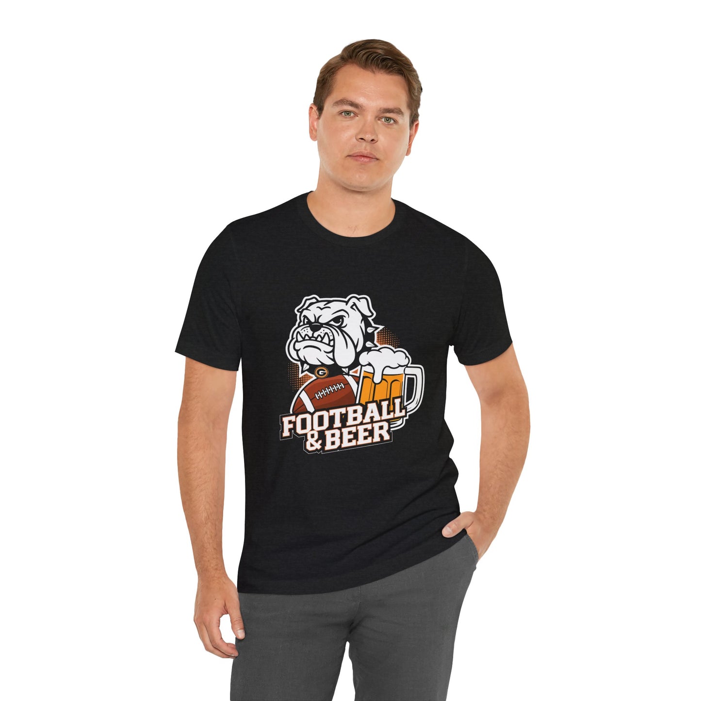 Football & Beer Unisex Short Sleeve Tee - Perfect for Game Day Celebrations